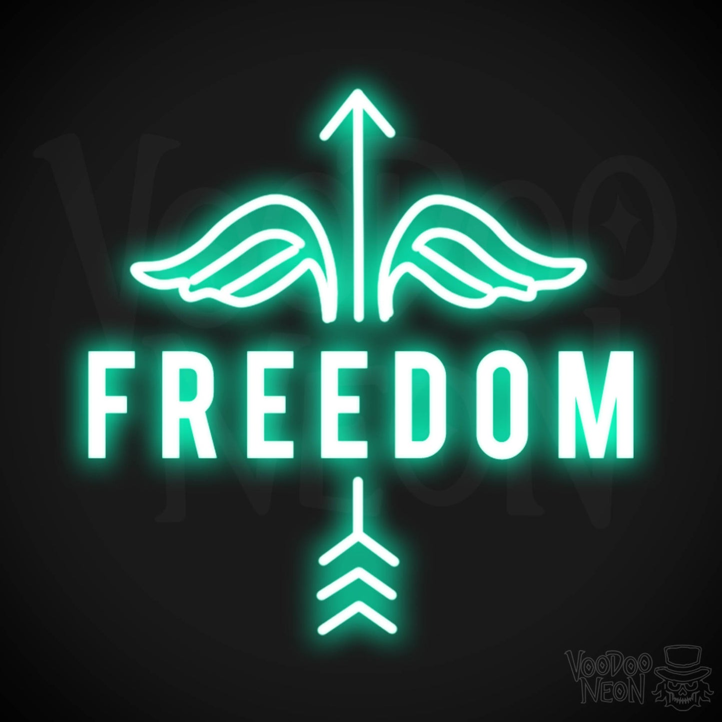 Freedom Neon Sign - Neon Freedom Sign - LED Lights - Color Light Green