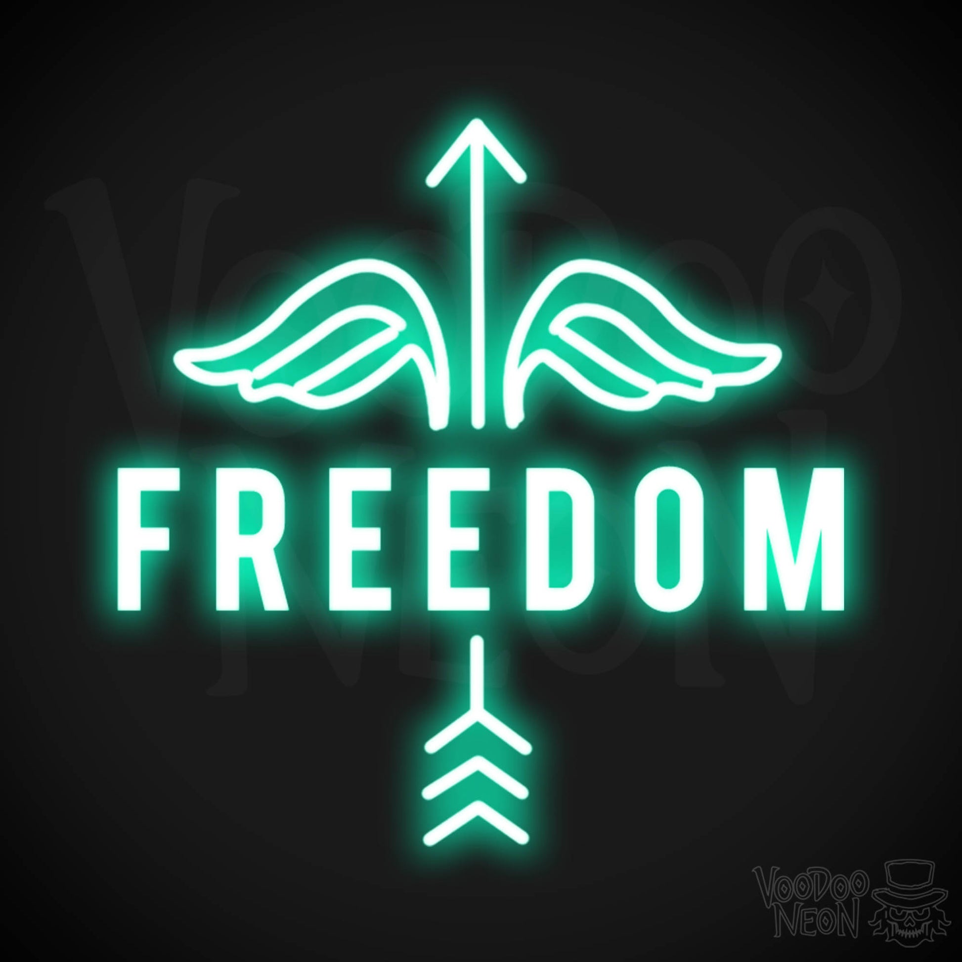 Freedom Neon Sign - Neon Freedom Sign - LED Lights - Color Light Green