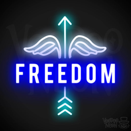 Freedom Neon Sign - Neon Freedom Sign - LED Lights - Color Multi-Color