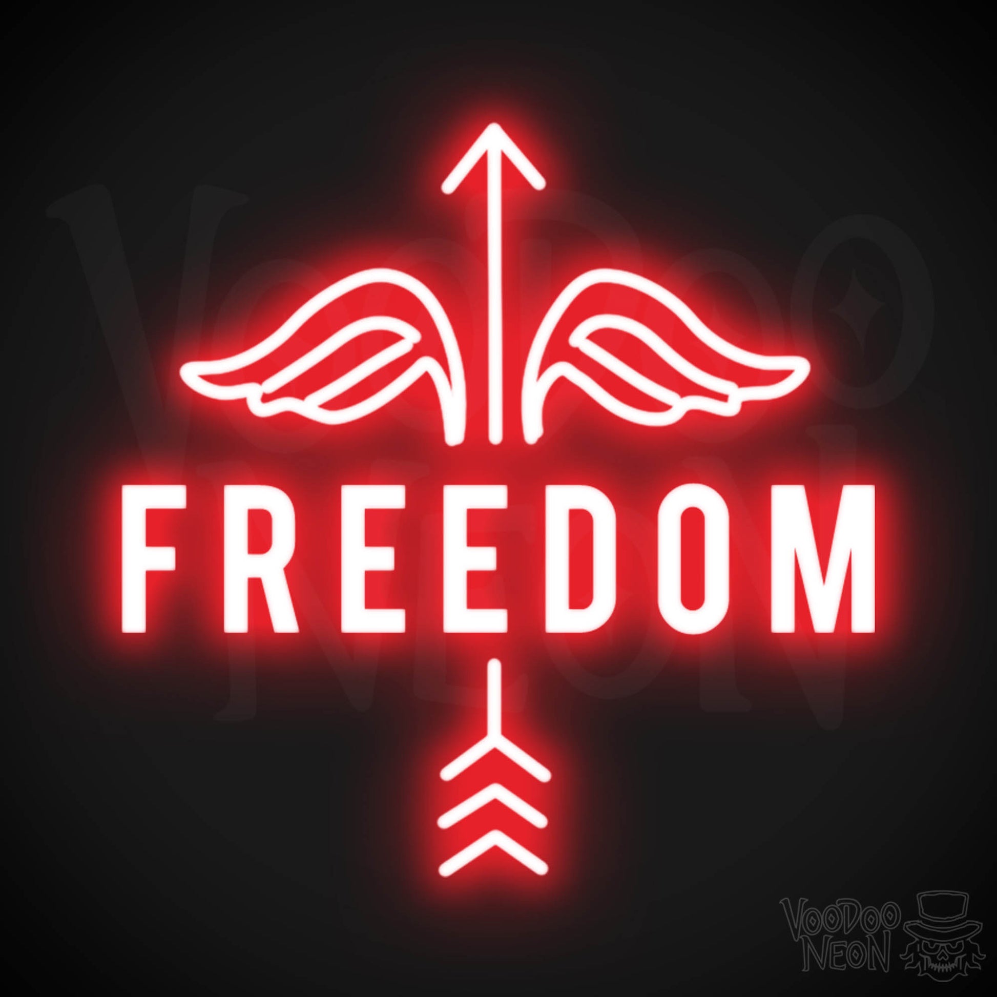 Freedom Neon Sign - Neon Freedom Sign - LED Lights - Color Red