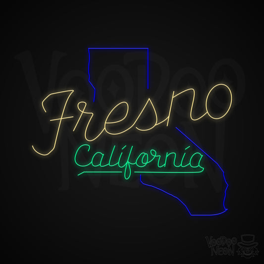 Fresno, California Neon Sign - Multi-Color