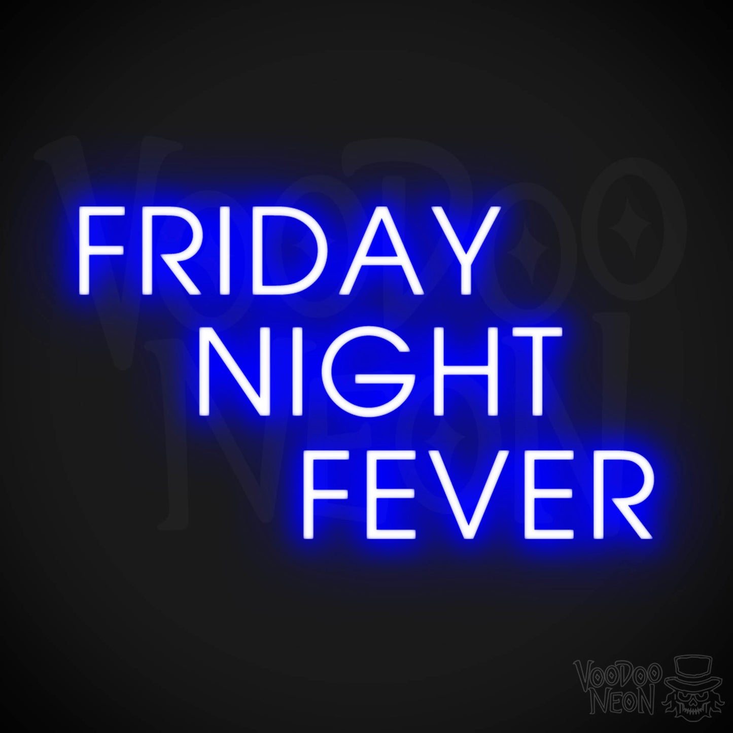 Friday Night Fever Neon Sign - LED Wall Art - Color Dark Blue