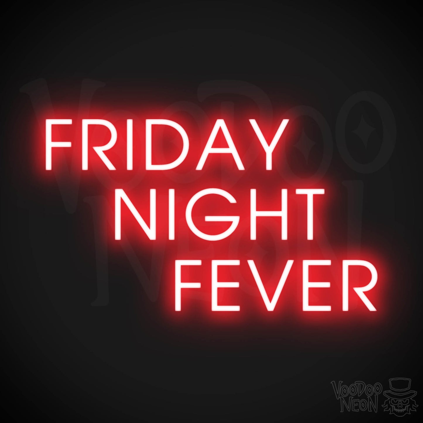 Friday Night Fever Neon Sign - LED Wall Art - Color Red