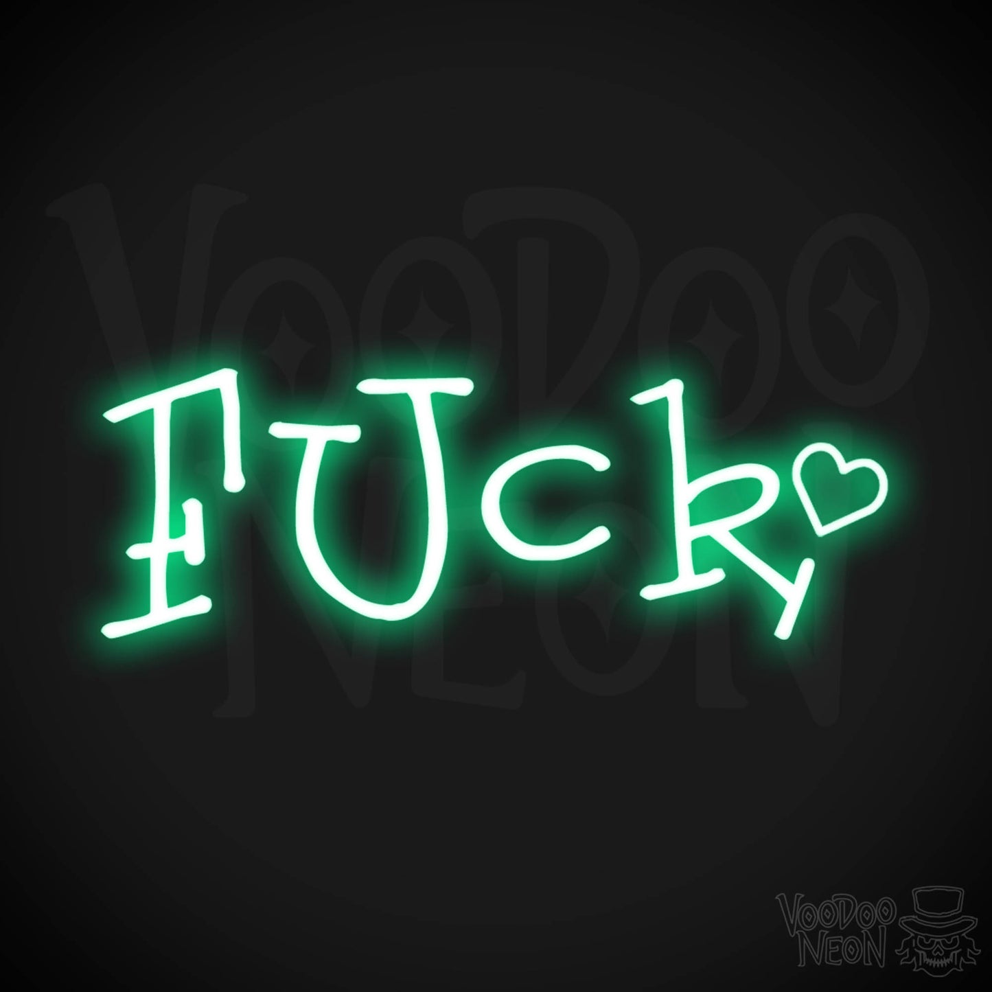 Fuck Neon Sign - Neon Fuck Sign - Wall Art - Color Green
