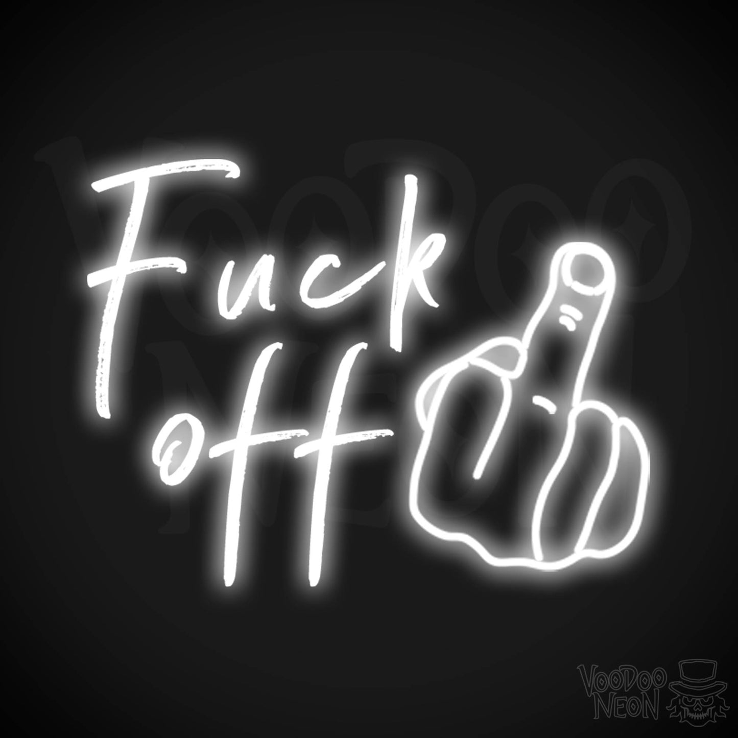 Fuck Off Neon Sign - Fuck Off Sign - Wall Art - Color White