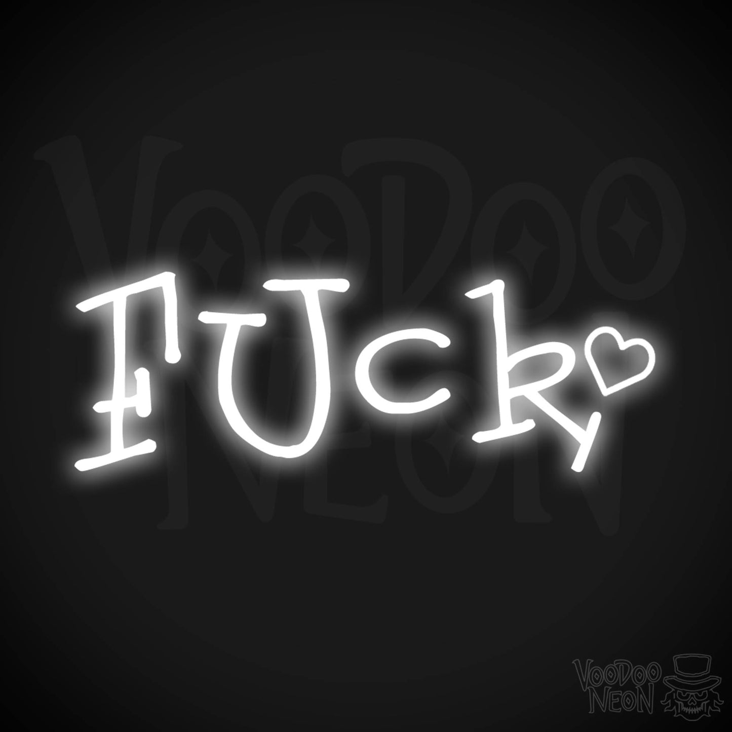 Fuck Neon Sign - Neon Fuck Sign - Wall Art - Color White