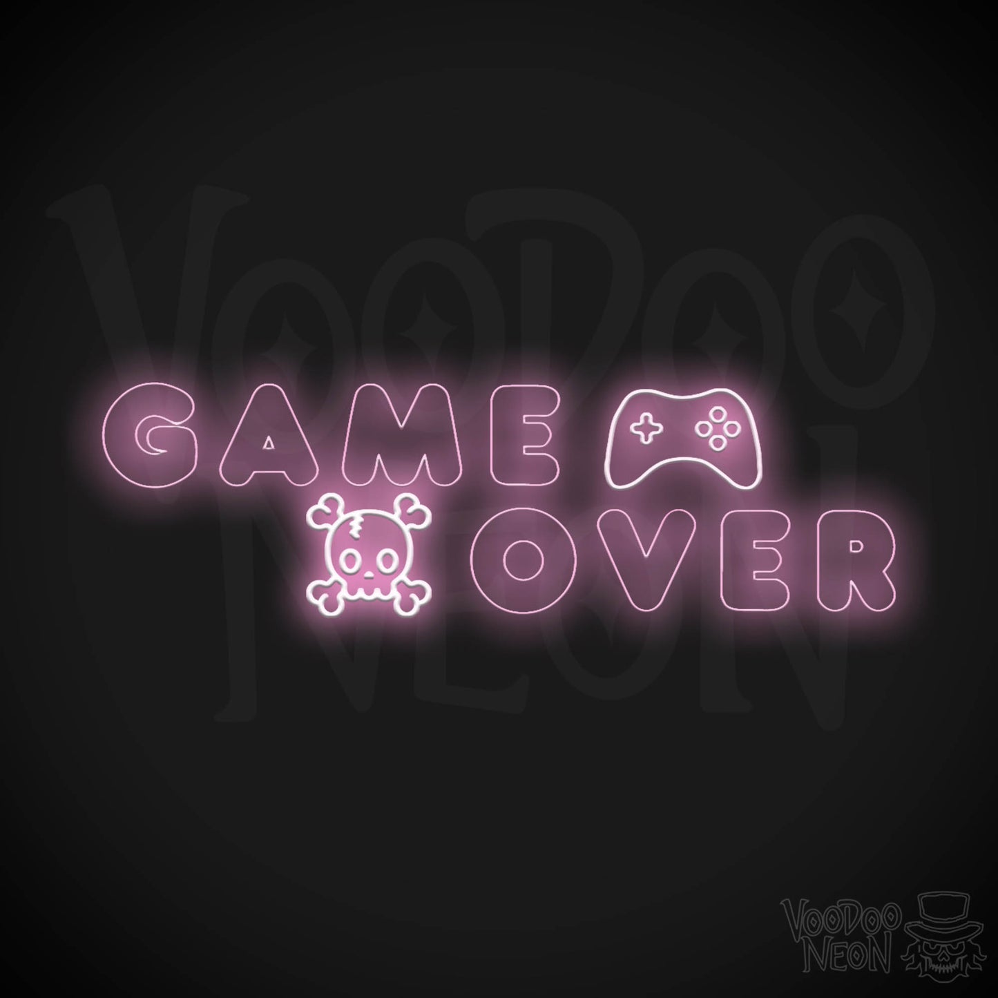 Game Over Neon Sign - Neon Game Over Sign - LED Sign - Color Light Pink