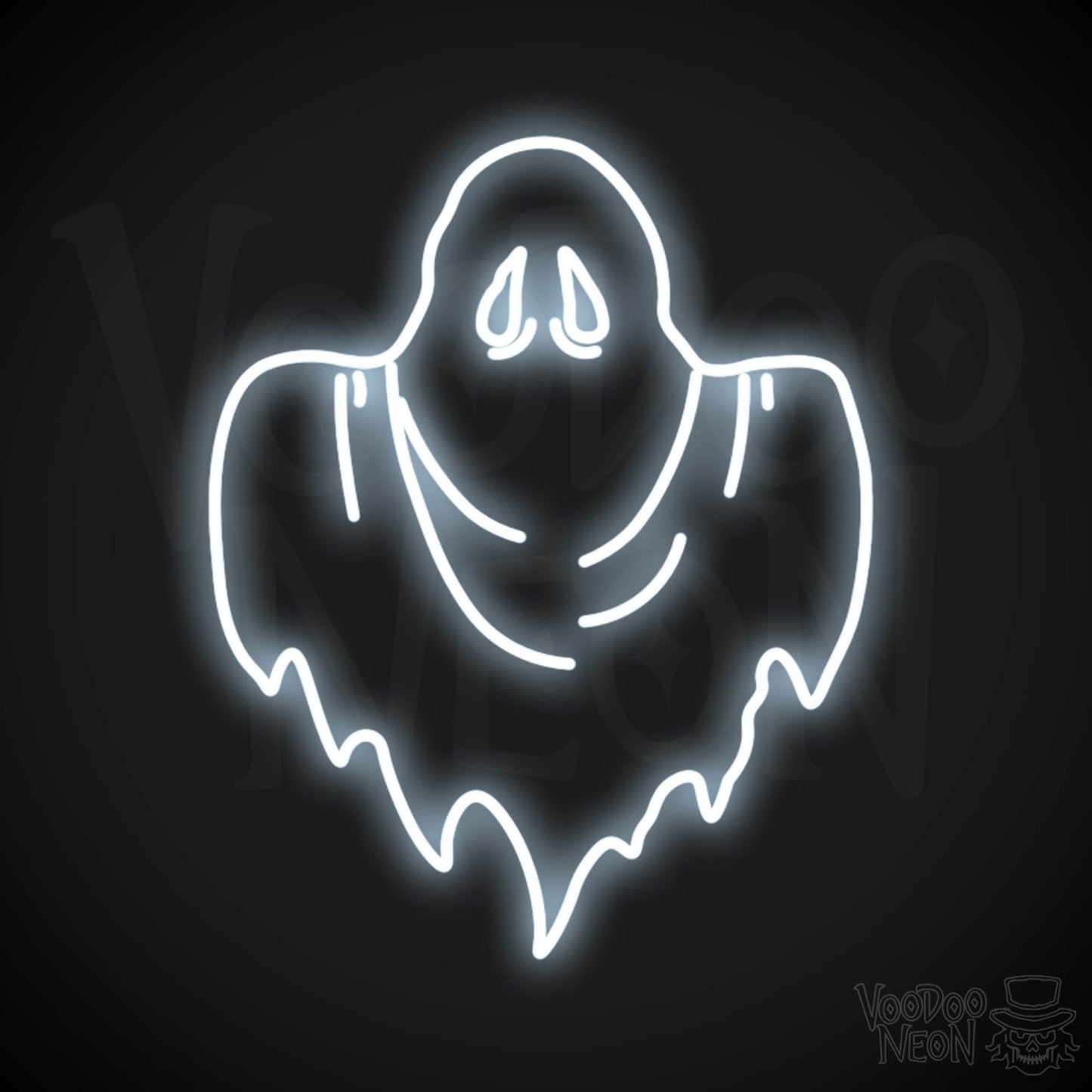 Ghost Neon Sign - Neon Ghost Wall Art - LED Sign - Color Cool White