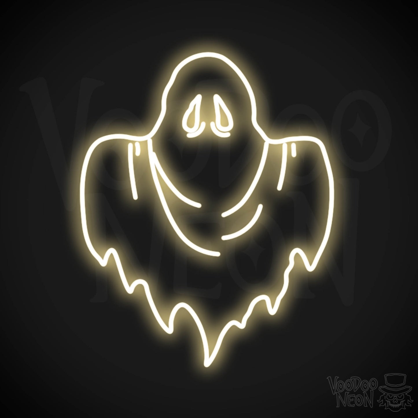 Ghost Neon Sign - Neon Ghost Wall Art - LED Sign - Color Warm White