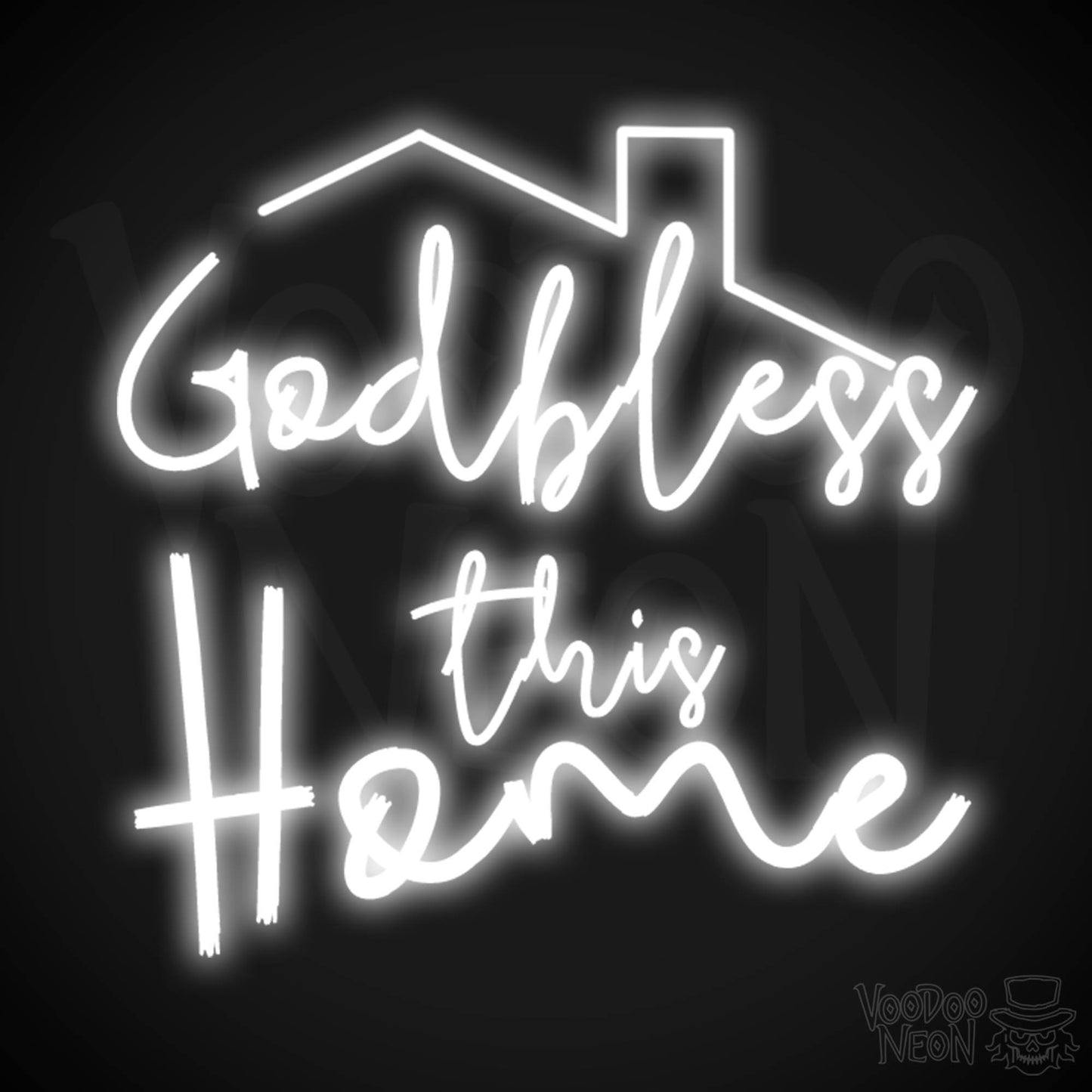 God Bless This House Neon Sign - Neon God Bless This House Sign - Wall Art - Light Up Sign - Color White