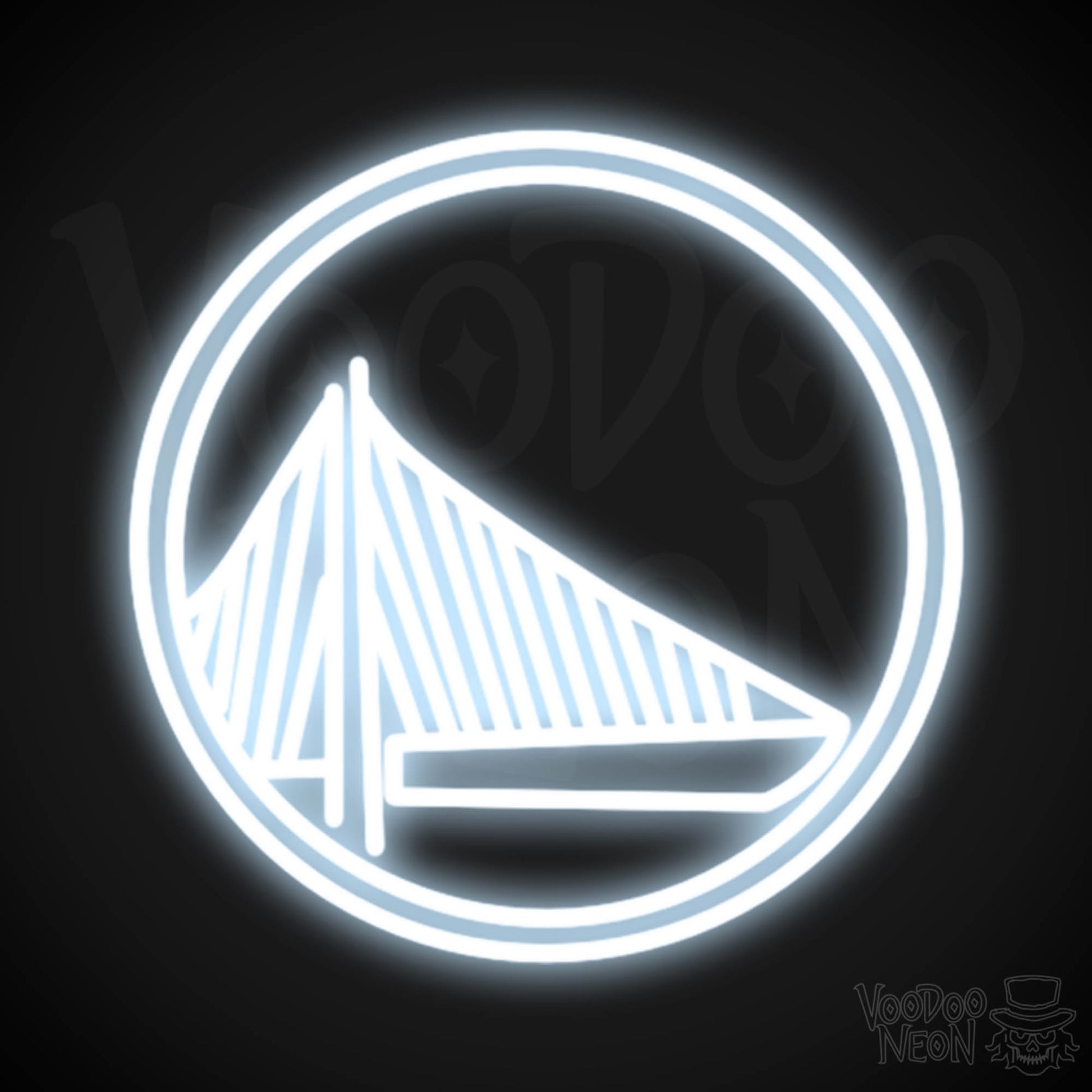 Golden State Warriors Neon Sign - Golden State Warriors Sign - Neon Warriors Logo Wall Art - Color Cool White