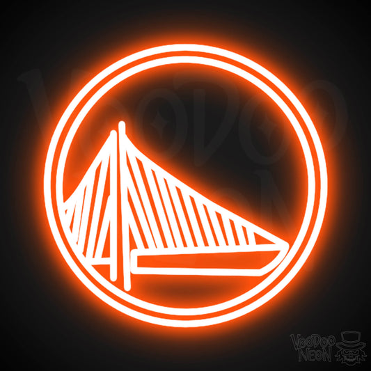 Golden State Warriors Neon Sign - Golden State Warriors Sign - Neon Warriors Logo Wall Art - Color Orange