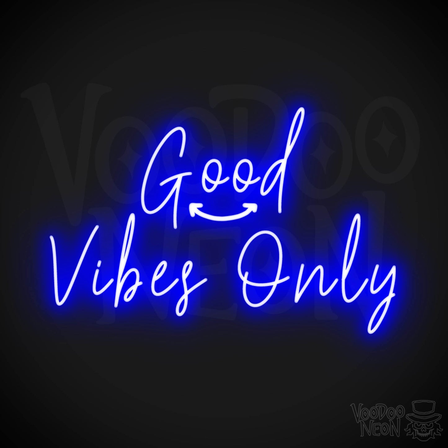Good Vibes Only Neon Sign - Good Vibes Only Sign - LED Sign - Color Dark Blue