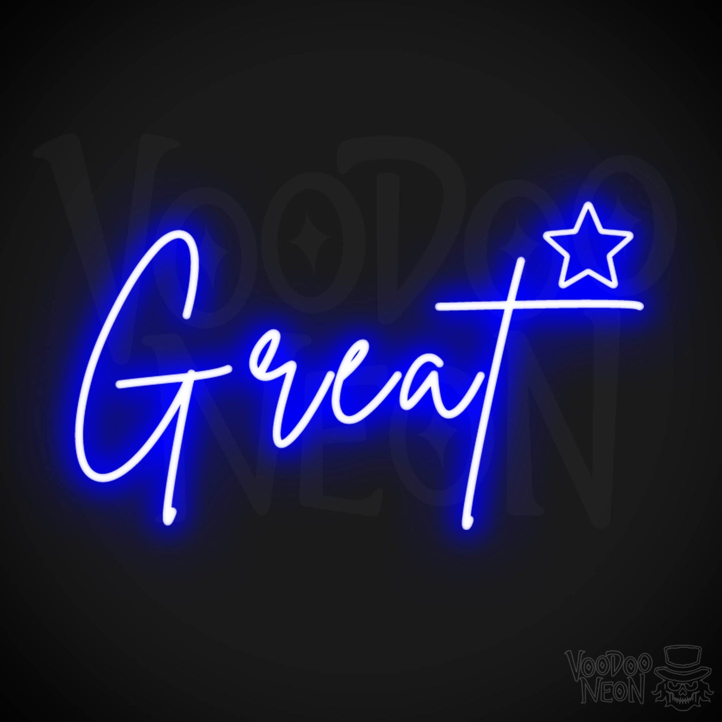 Great Neon Sign - Neon Great Sign - Color Dark Blue