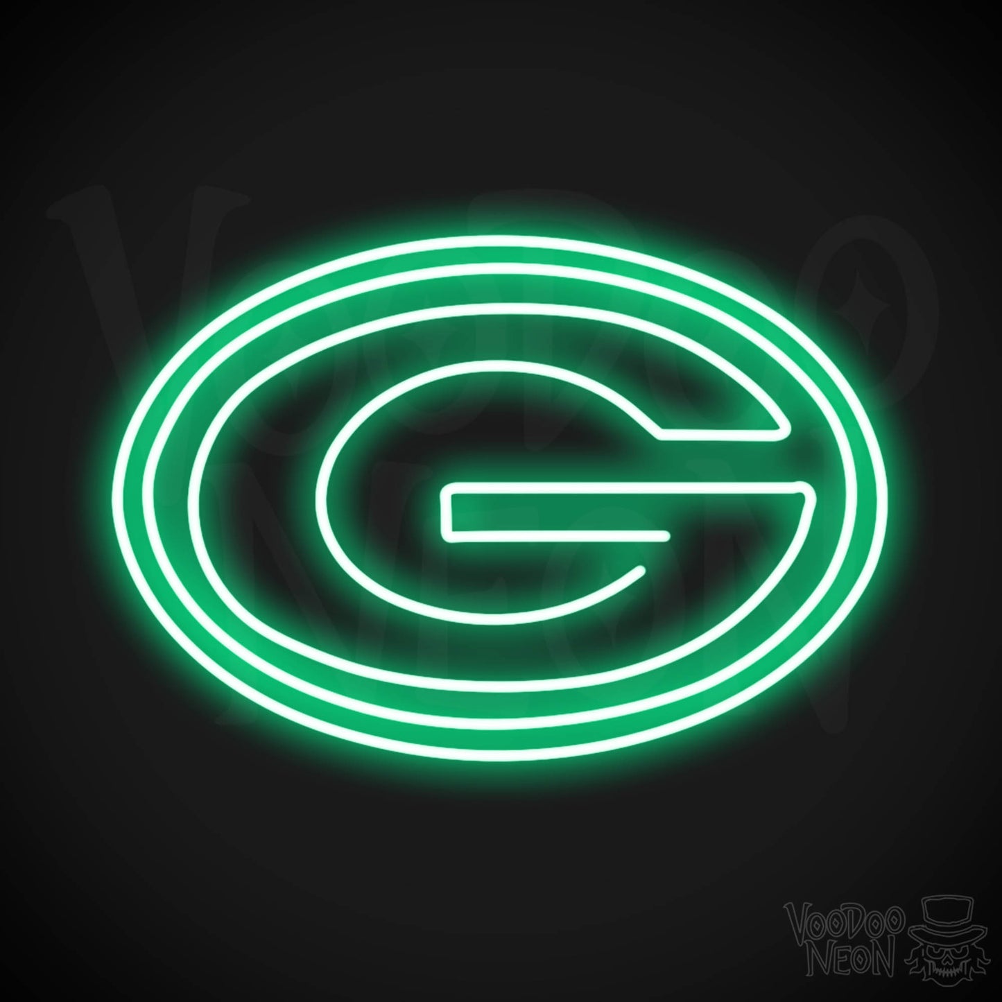 Green Bay Packers Neon Sign - Green Bay Packers Sign - Neon Packers Logo Wall Art - Color Green