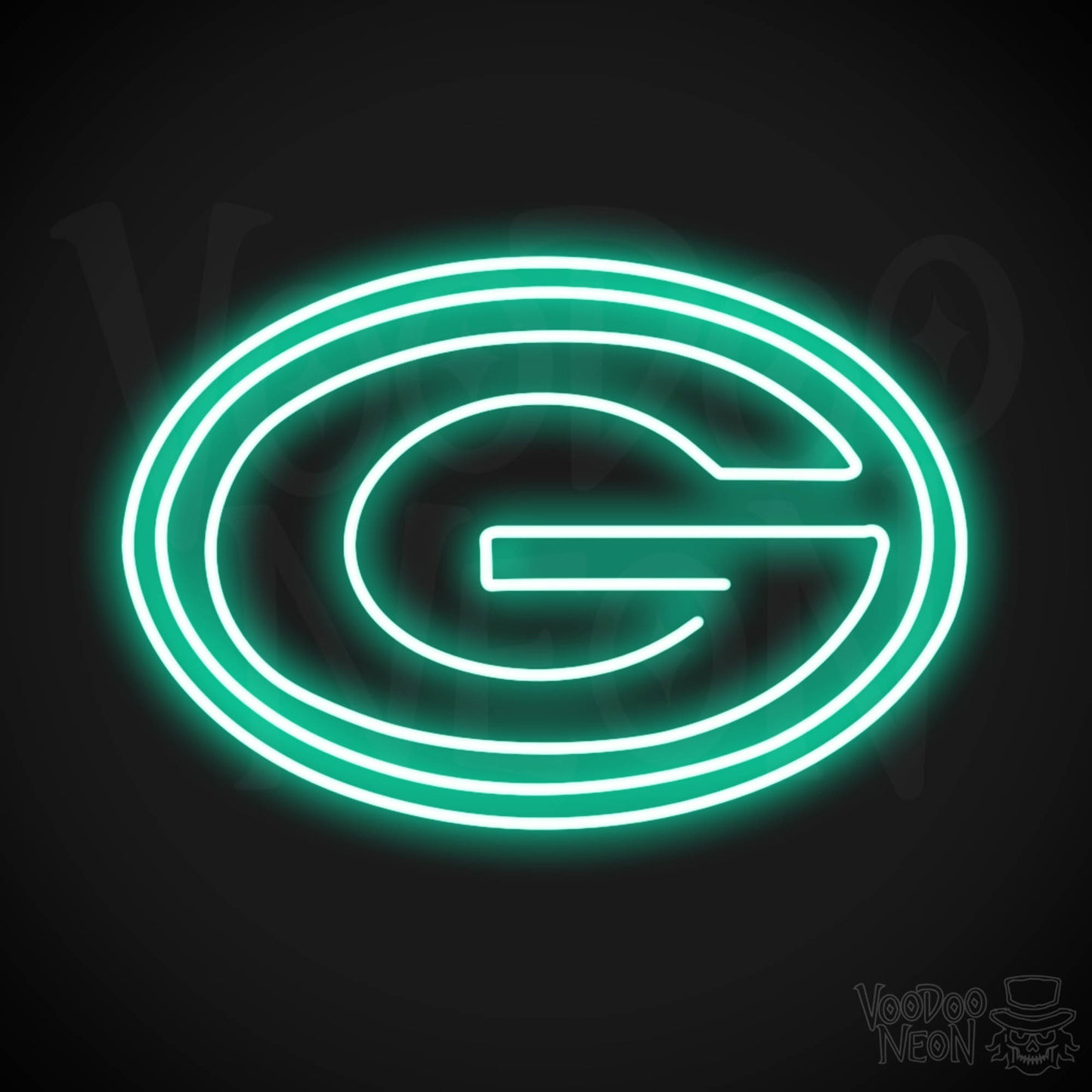 Green Bay Packers Neon Sign - Green Bay Packers Sign - Neon Packers Logo Wall Art - Color Light Green