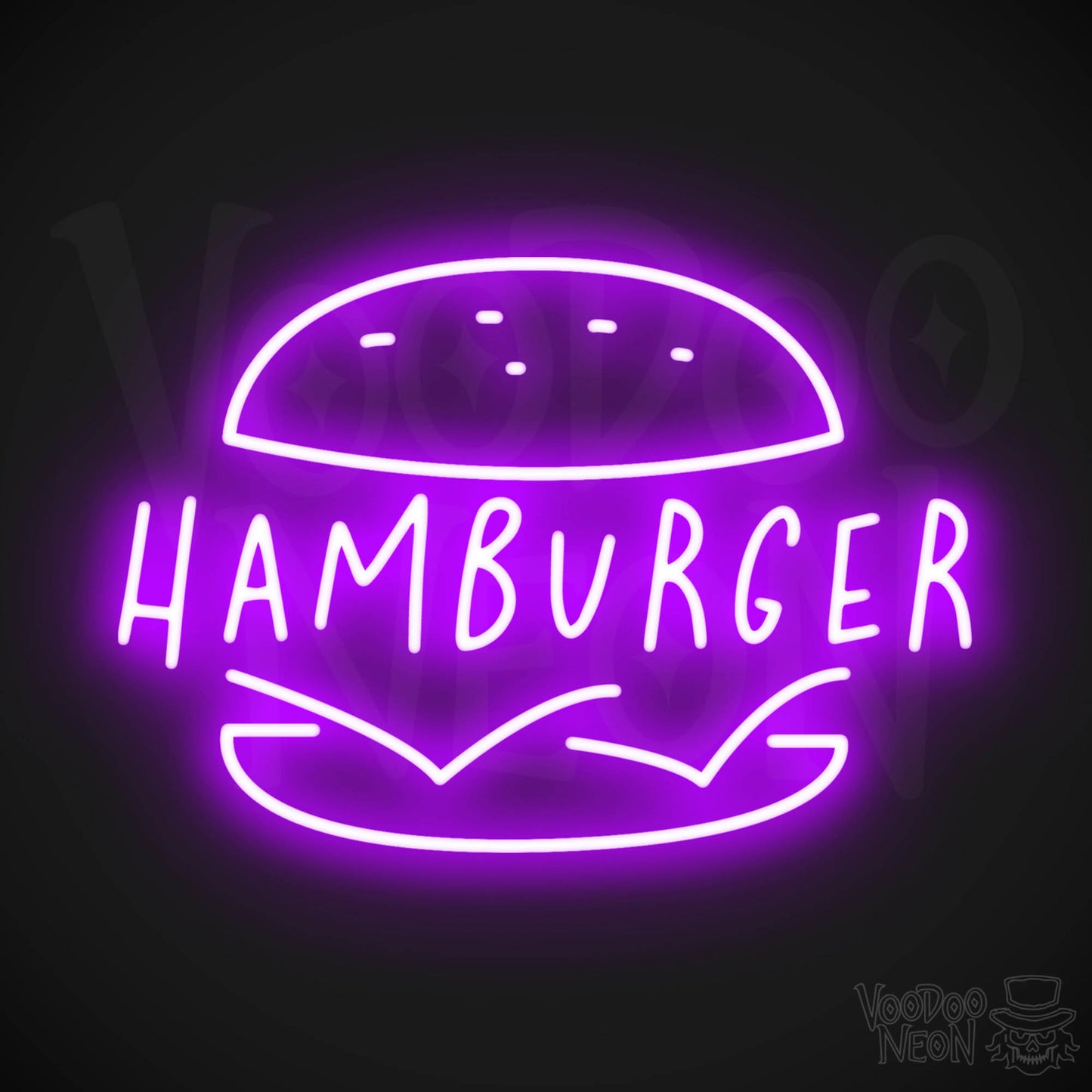 Hamburger LED Neon - Purple