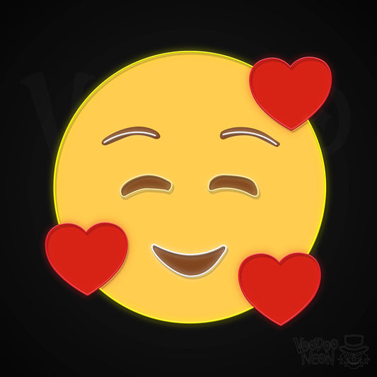 Heart Face Emoji Neon Sign - Multi-Color - Blackwall