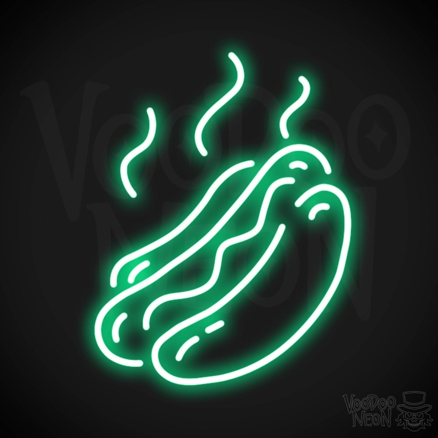 Hot Dogs Neon Sign - Neon Hot Dogs Sign - Hot Dog Wall Art - Color Green