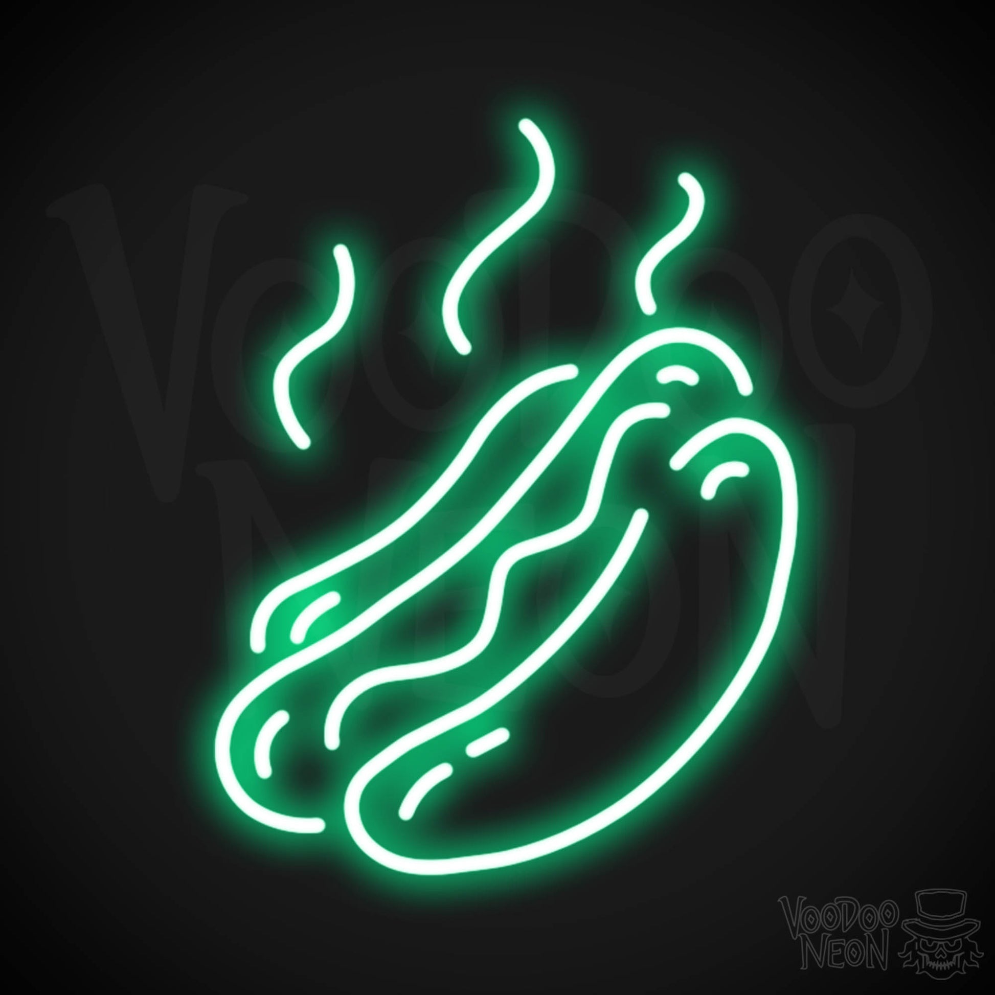 Hot Dogs Neon Sign - Neon Hot Dogs Sign - Hot Dog Wall Art - Color Green