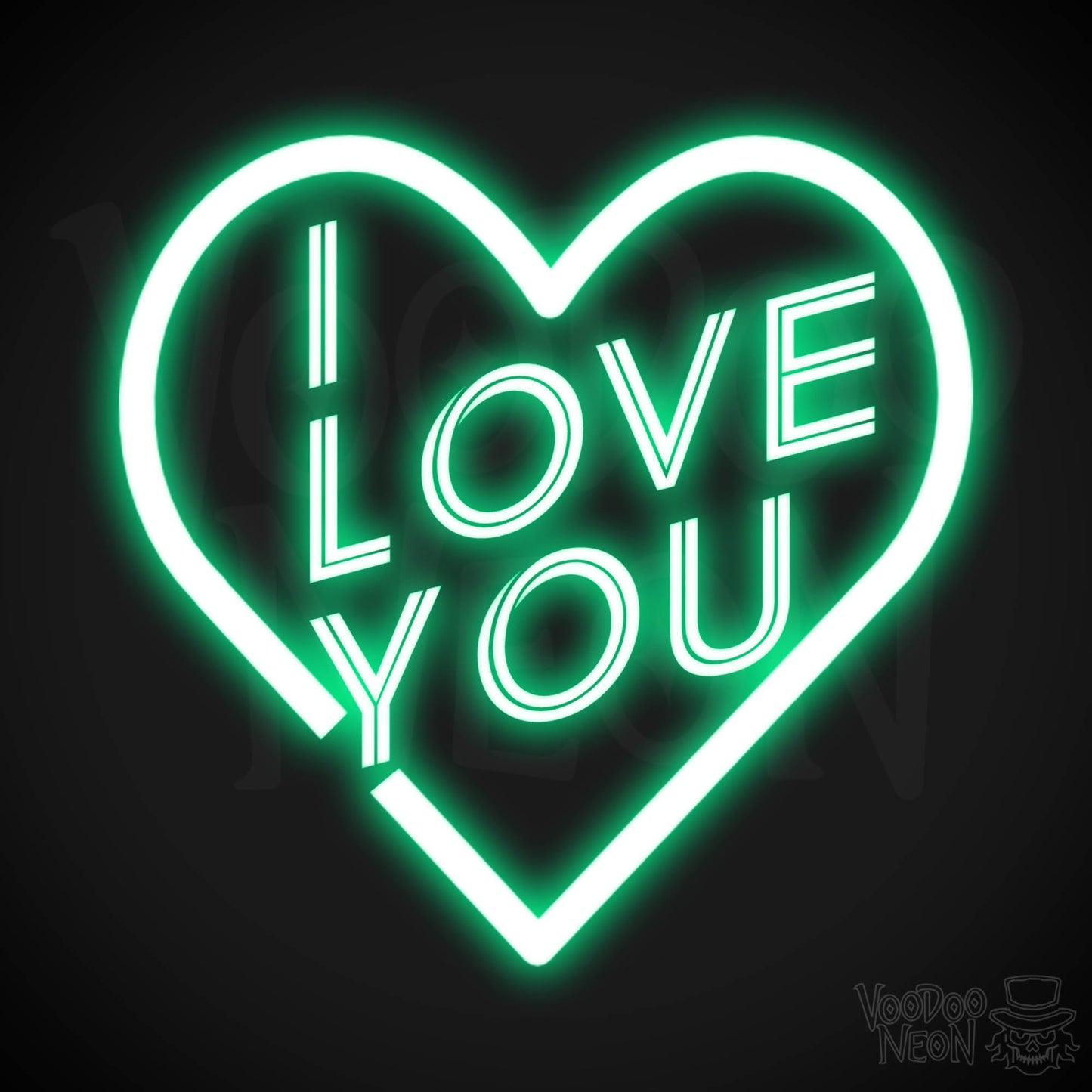 I Love You Neon Sign - Neon I Love You Sign - Wall Art - Color Green
