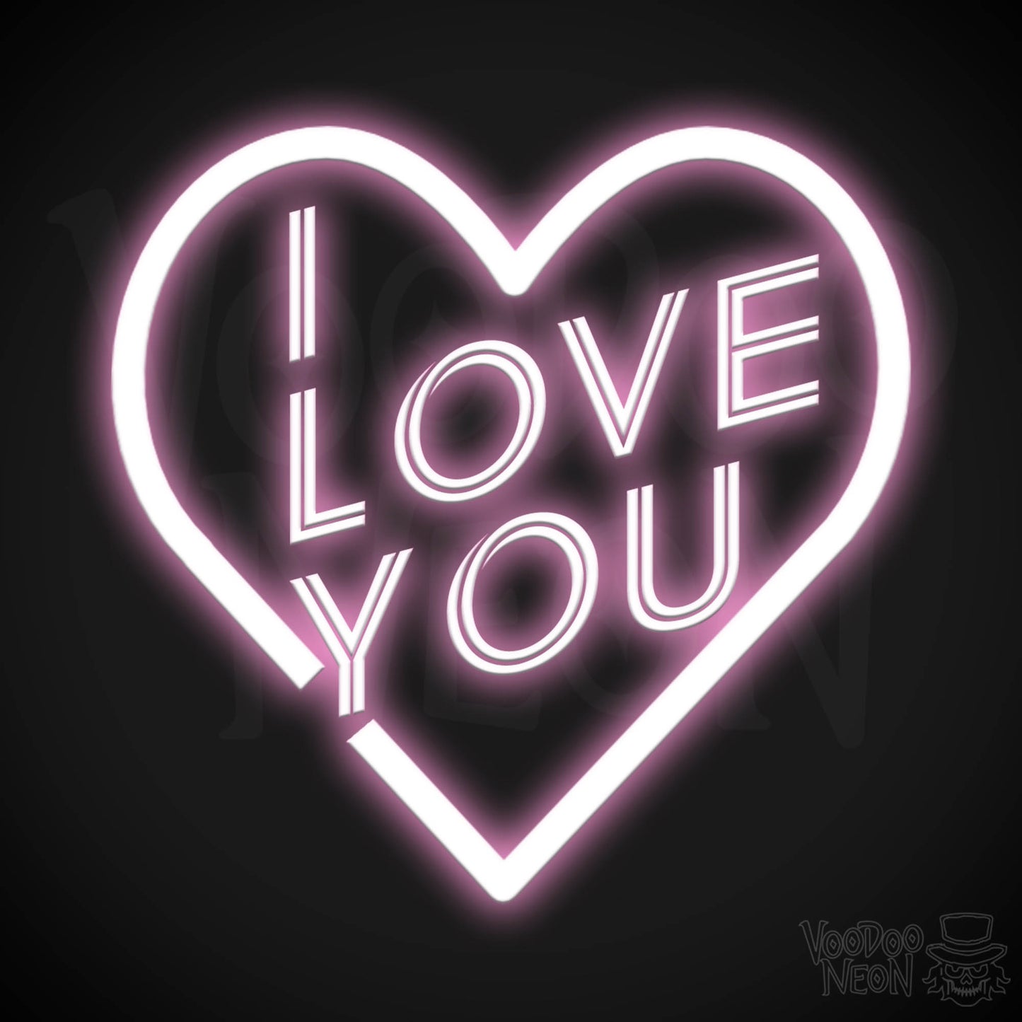 I Love You Neon Sign - Neon I Love You Sign - Wall Art - Color Light Pink