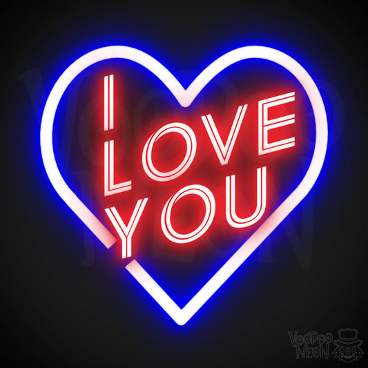 I Love You Neon Sign - Neon I Love You Sign - Wall Art - Color Multi-Color