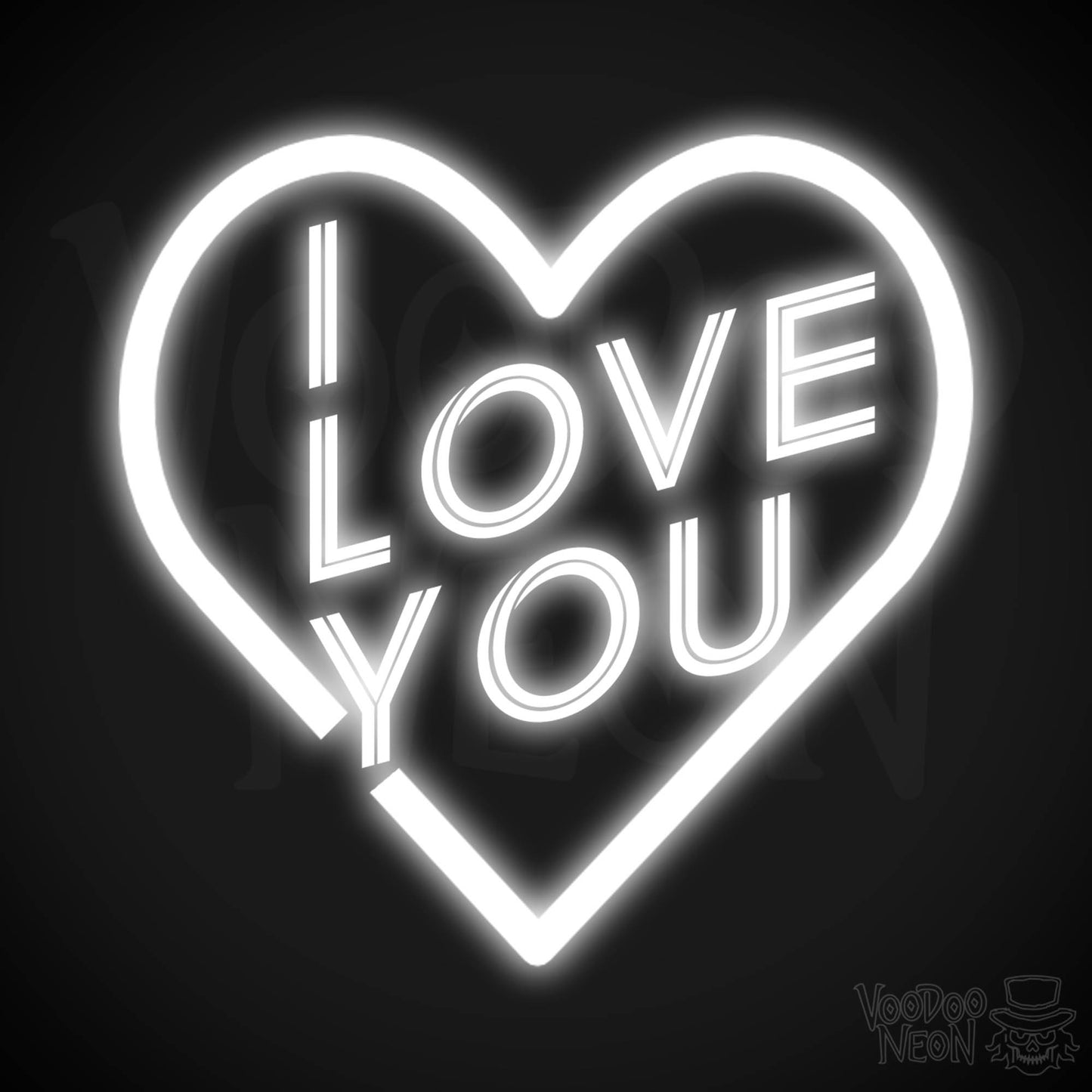 I Love You Neon Sign - Neon I Love You Sign - Wall Art - Color White