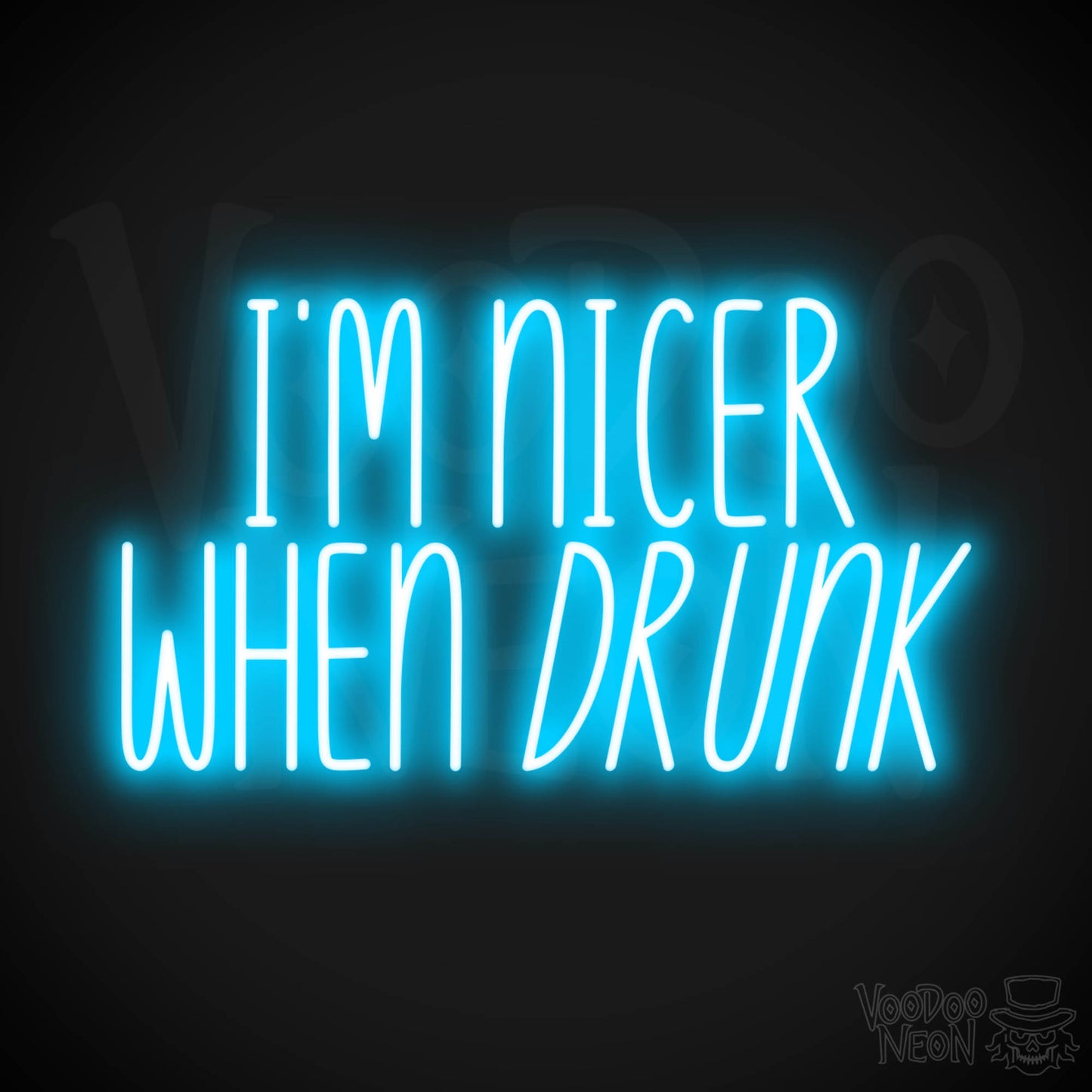 I'm Nicer When Drunk LED Neon - Dark Blue