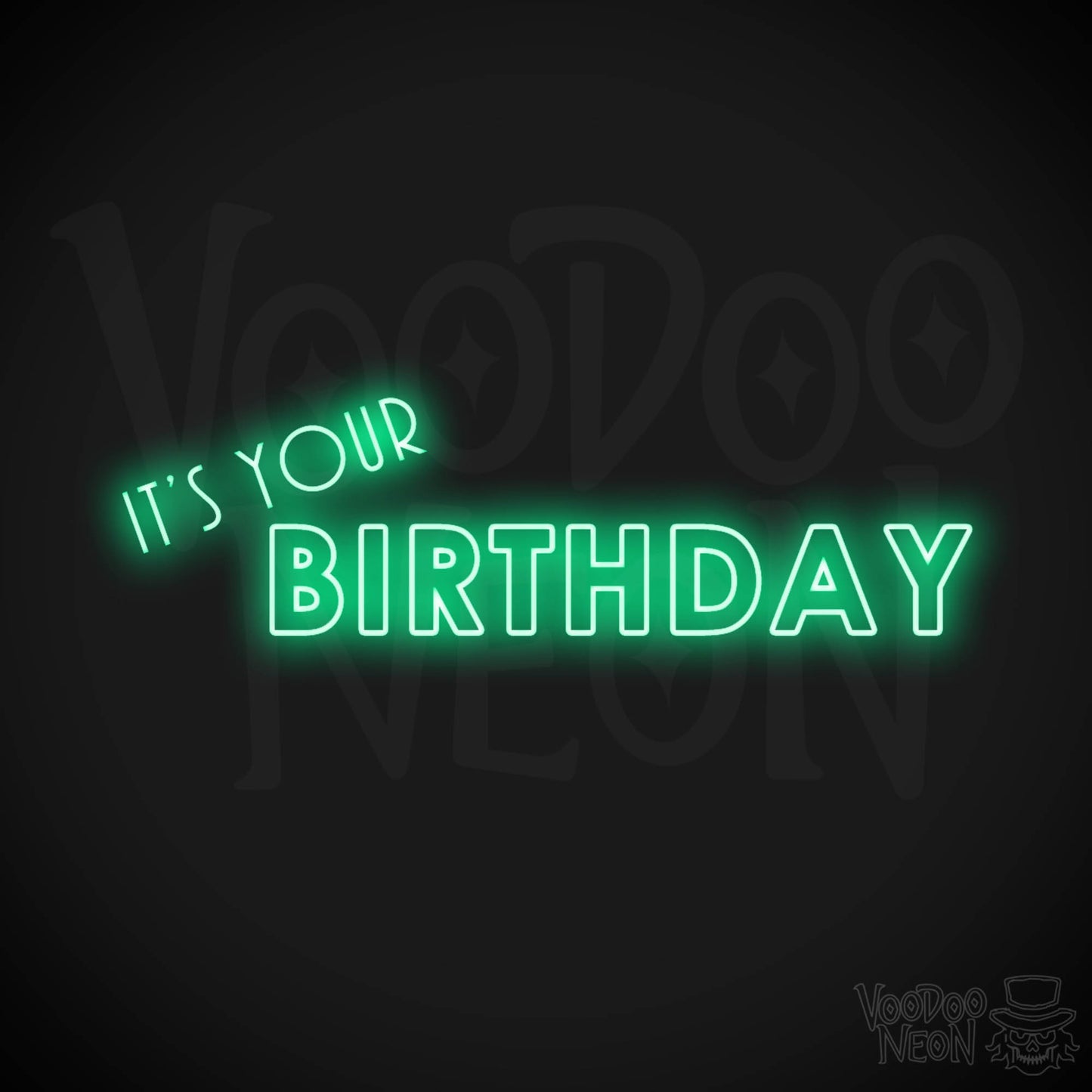 it's Your Birthday Neon Sign - Neon it's Your Birthday Sign - LED Neon Wall Art - Color Green
