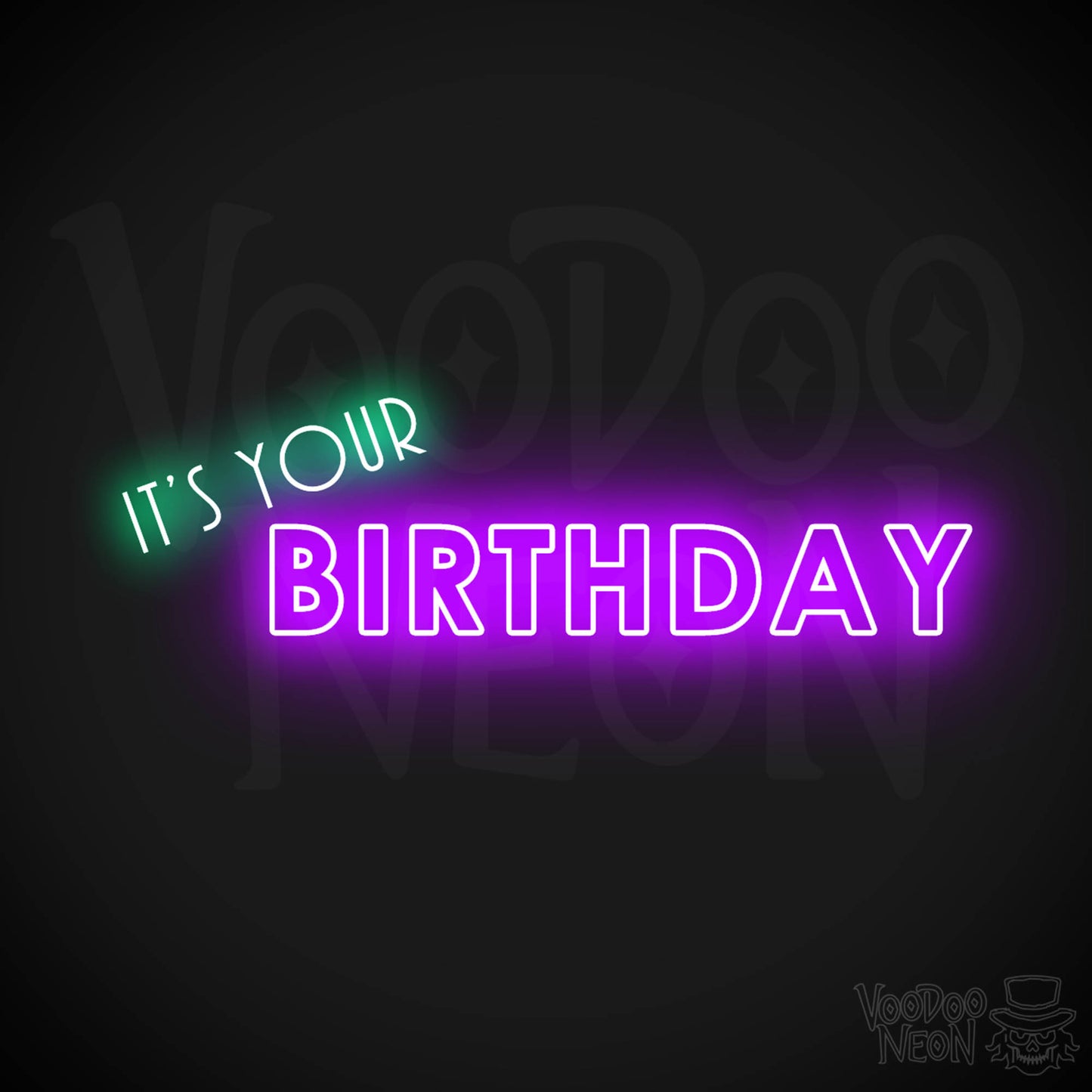 it's Your Birthday Neon Sign - Neon it's Your Birthday Sign - LED Neon Wall Art - Color Multi-Color