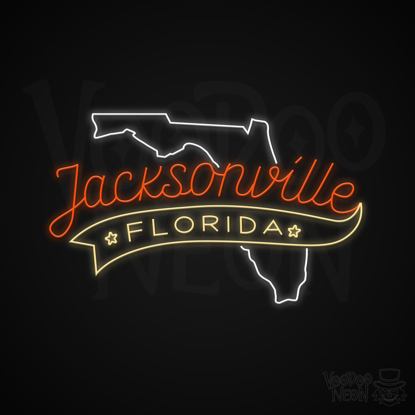 Jacksonville, Florida Neon Sign - Multi-Color