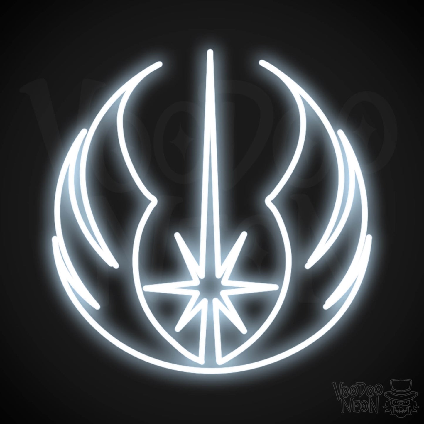 Jedi Neon Sign - Neon Jedi Sign - Jedi Wall Art - Color Cool White