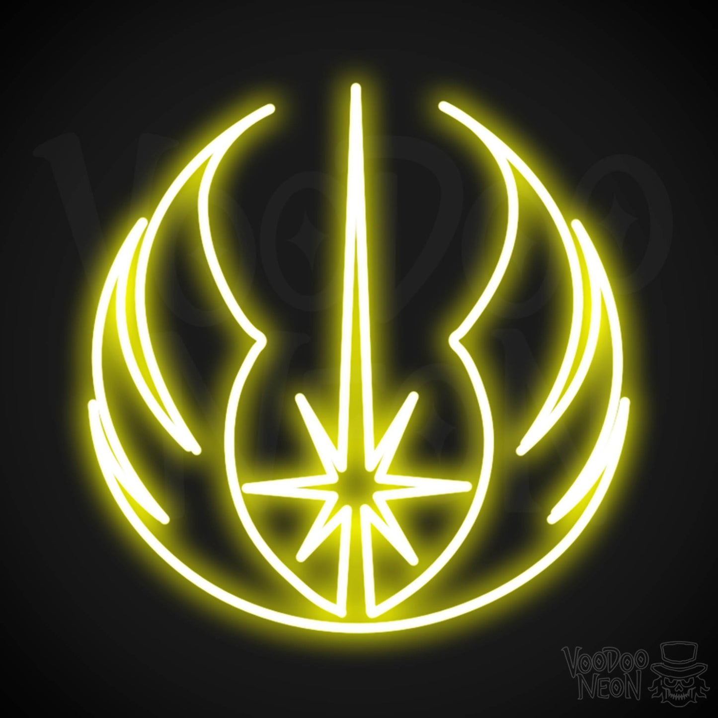 Jedi Neon Sign - Neon Jedi Sign - Jedi Wall Art - Color Yellow