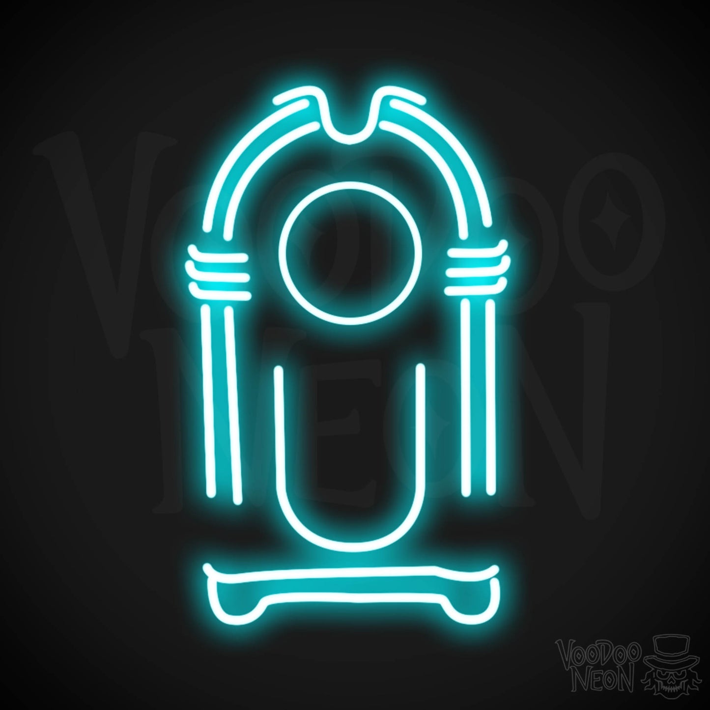 Jukebox Neon Sign - Neon Jukebox Sign - Wall Art - LED Lights - Color Ice Blue