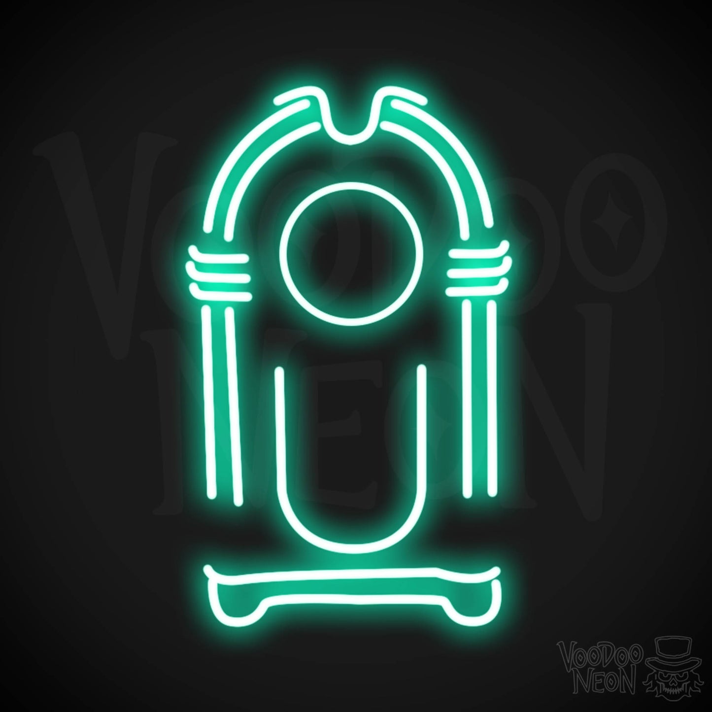Jukebox Neon Sign - Neon Jukebox Sign - Wall Art - LED Lights - Color Light Green