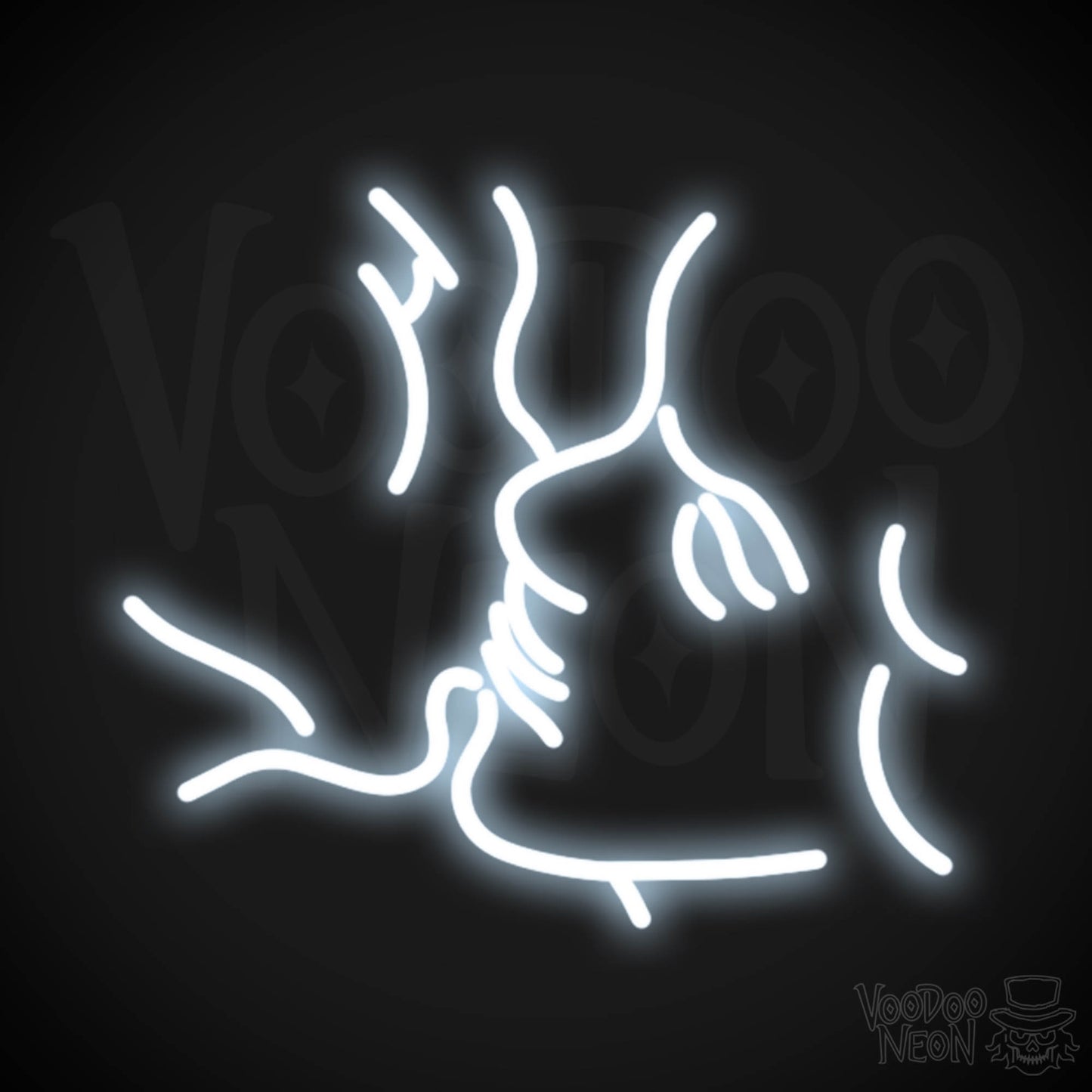 Kiss Neon Sign - Neon Kiss Sign - Kissing LED Sign - Color Cool White