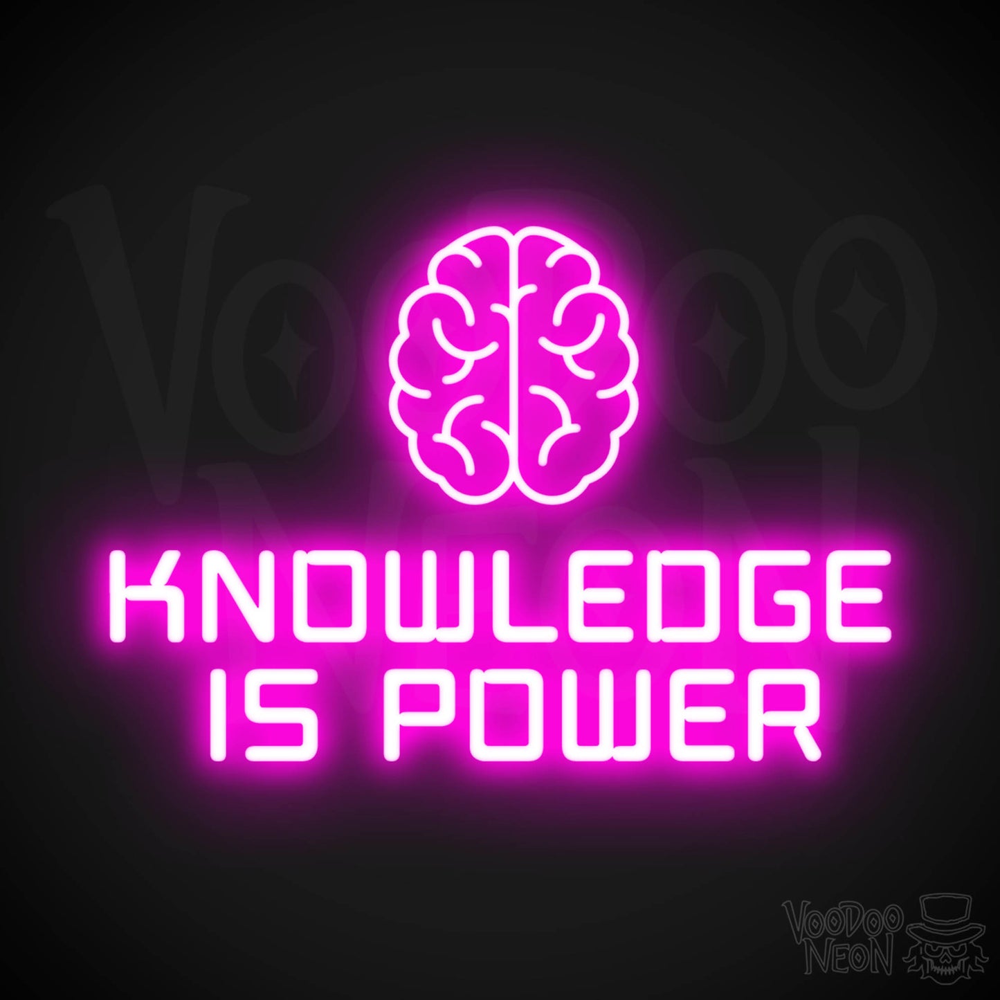 Knowledge Is Power Neon Sign - Neon Knowledge Is Power Sign - LED Neon Wall Art - Color Pink