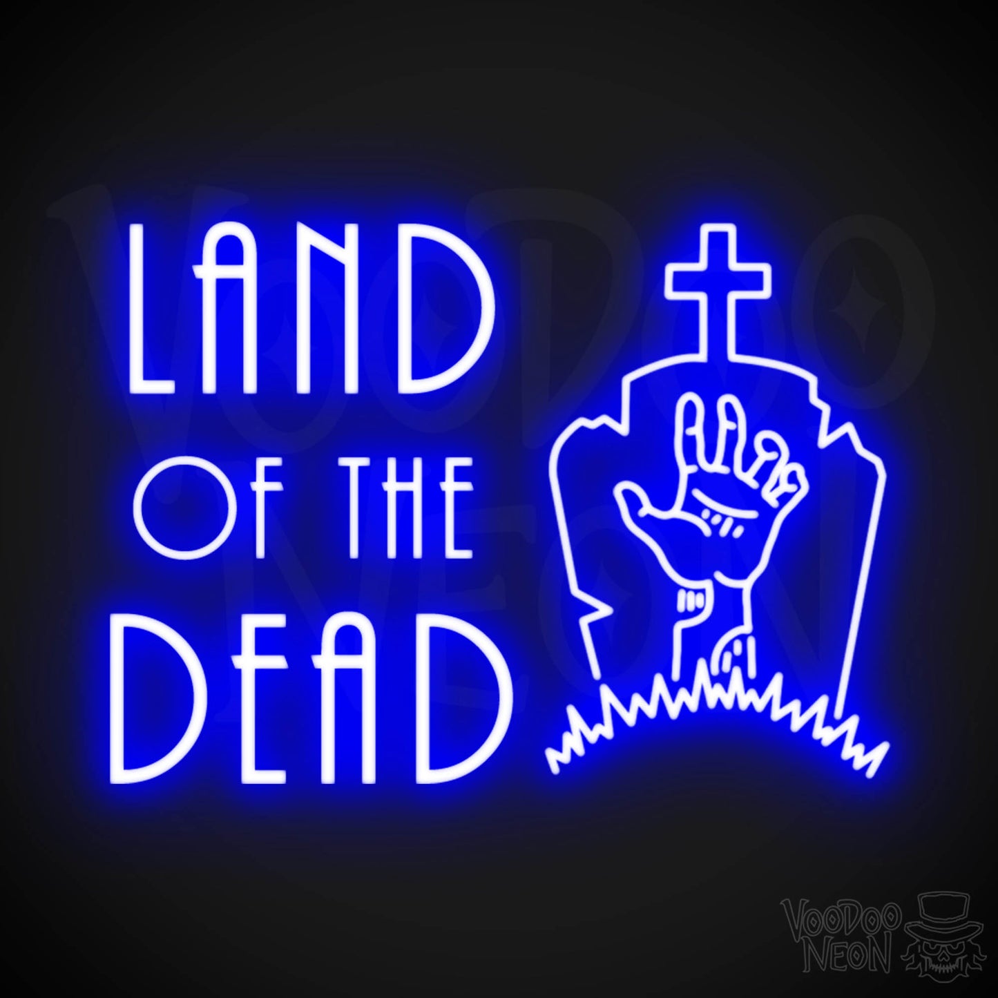 Land Of The Dead Neon Sign - Wall Art - Color Dark Blue