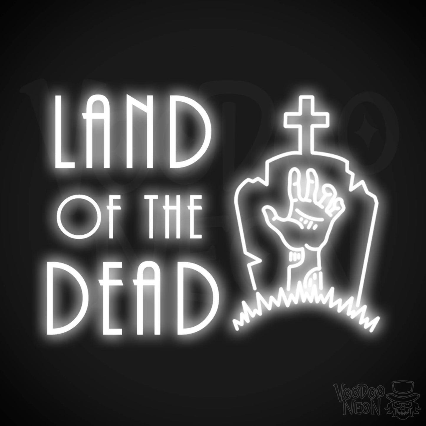Land Of The Dead Neon Sign - Wall Art - Color White