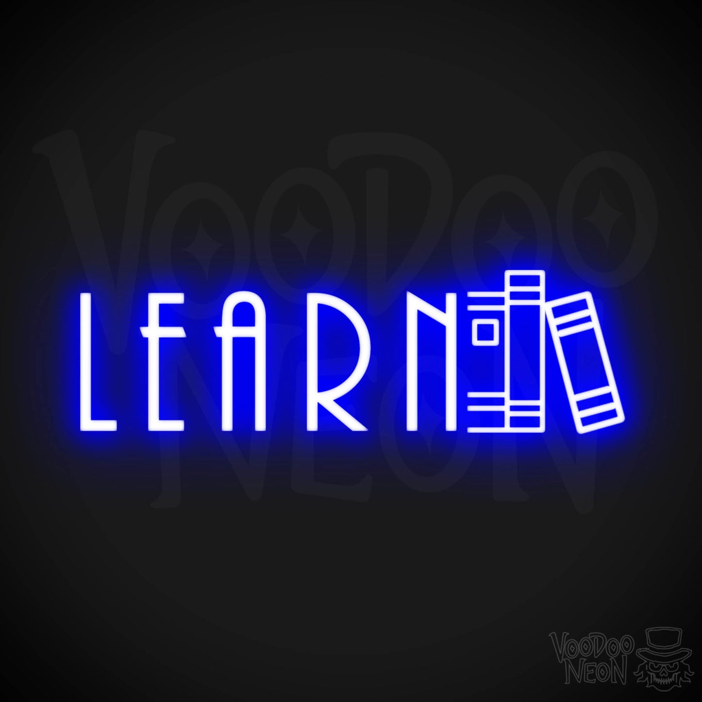 Learn Neon Sign - Neon Learn Sign - Word Sign - Color Dark Blue