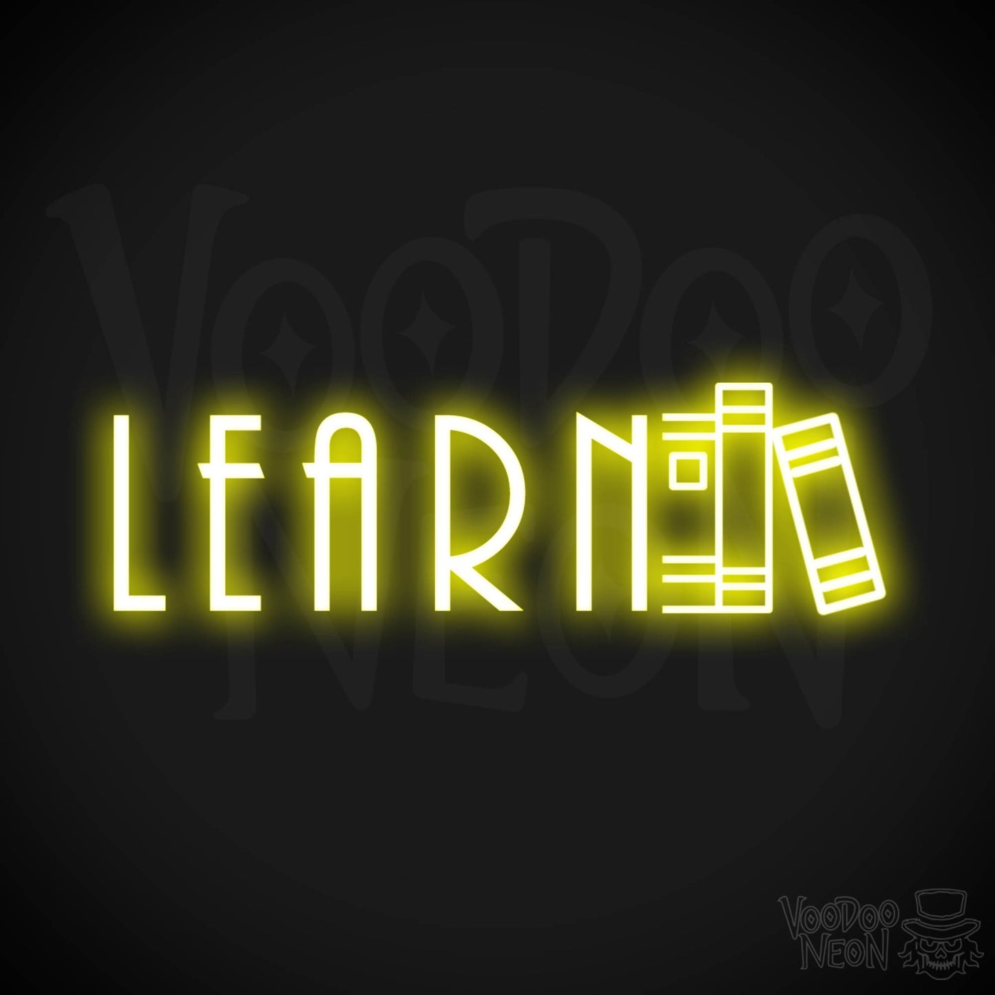Learn Neon Sign - Neon Learn Sign - Word Sign - Color Yellow