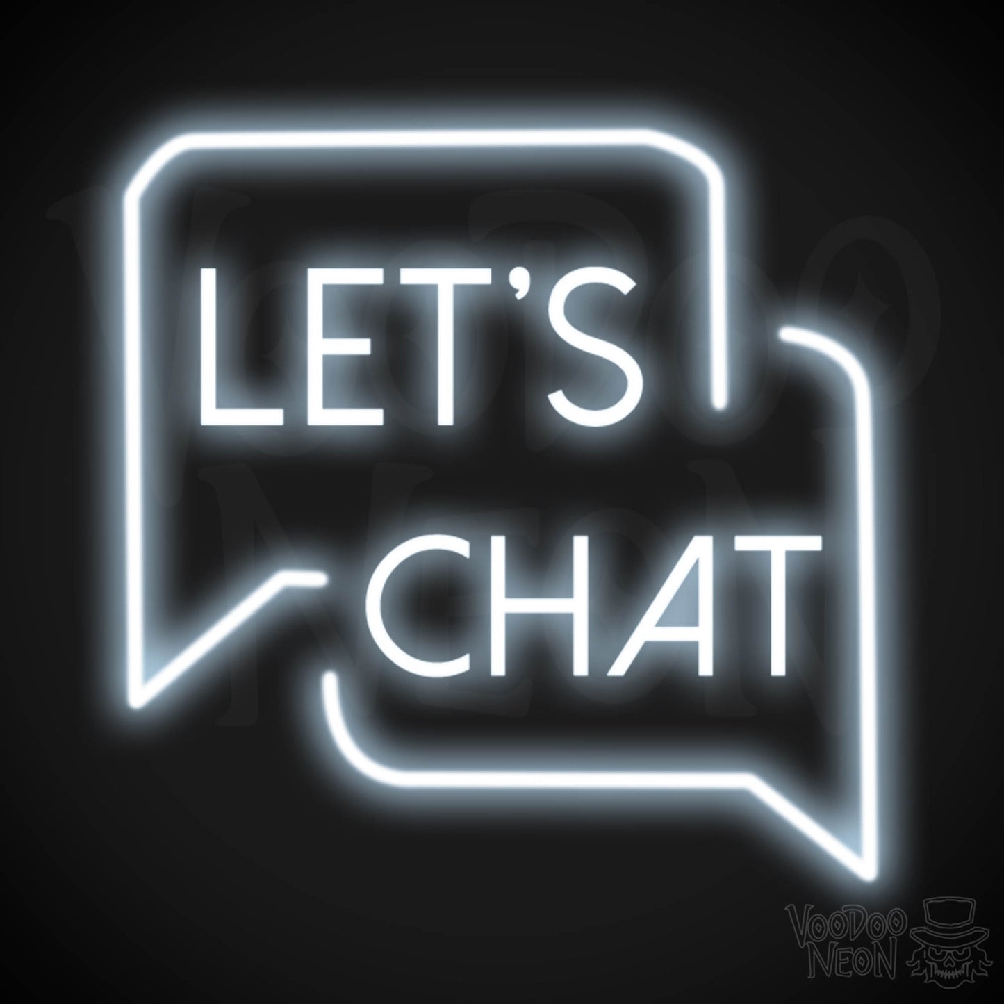 Lets Chat Neon Sign - Neon Lets Chat Sign - Color Cool White