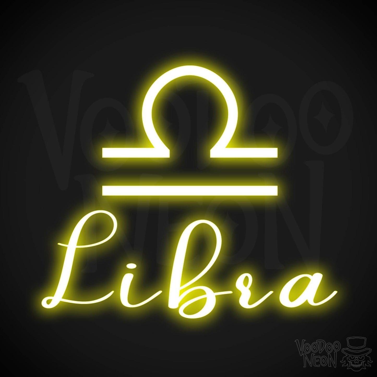 Libra Neon Sign - Neon Libra Sign - Libra Symbol - Neon Wall Art - Color Yellow