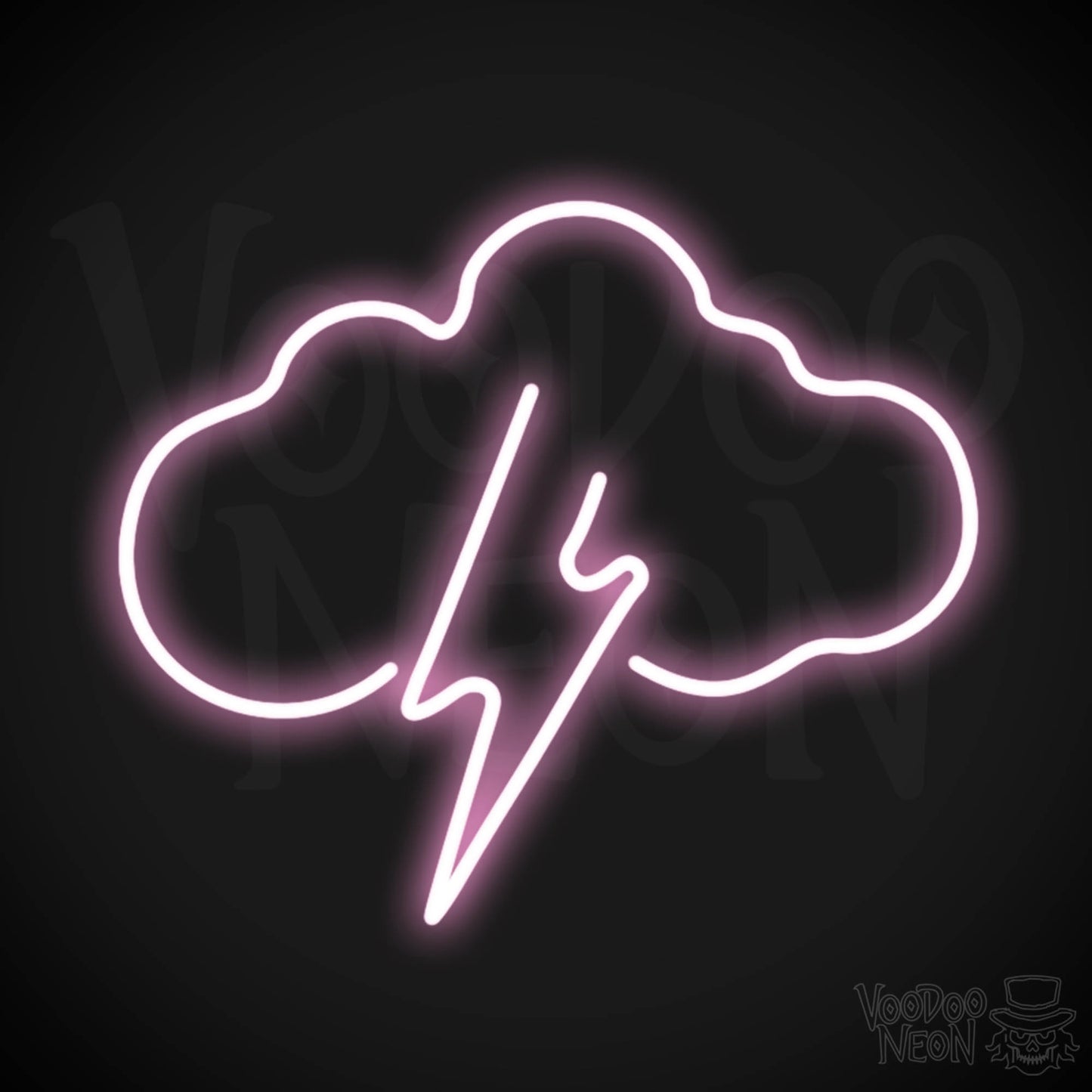 Lightning Neon Sign - Neon Lightning Sign - Wall Art - Color Light Pink