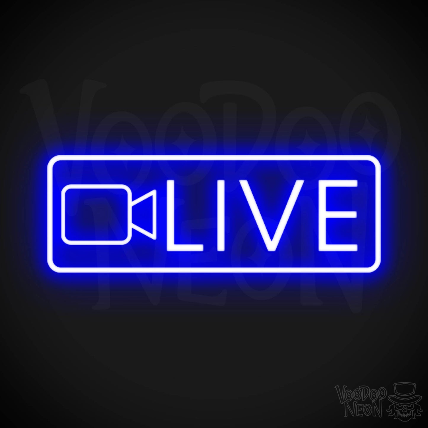 Live Neon Sign - Neon Live Sign - Podcast Sign - Color Dark Blue