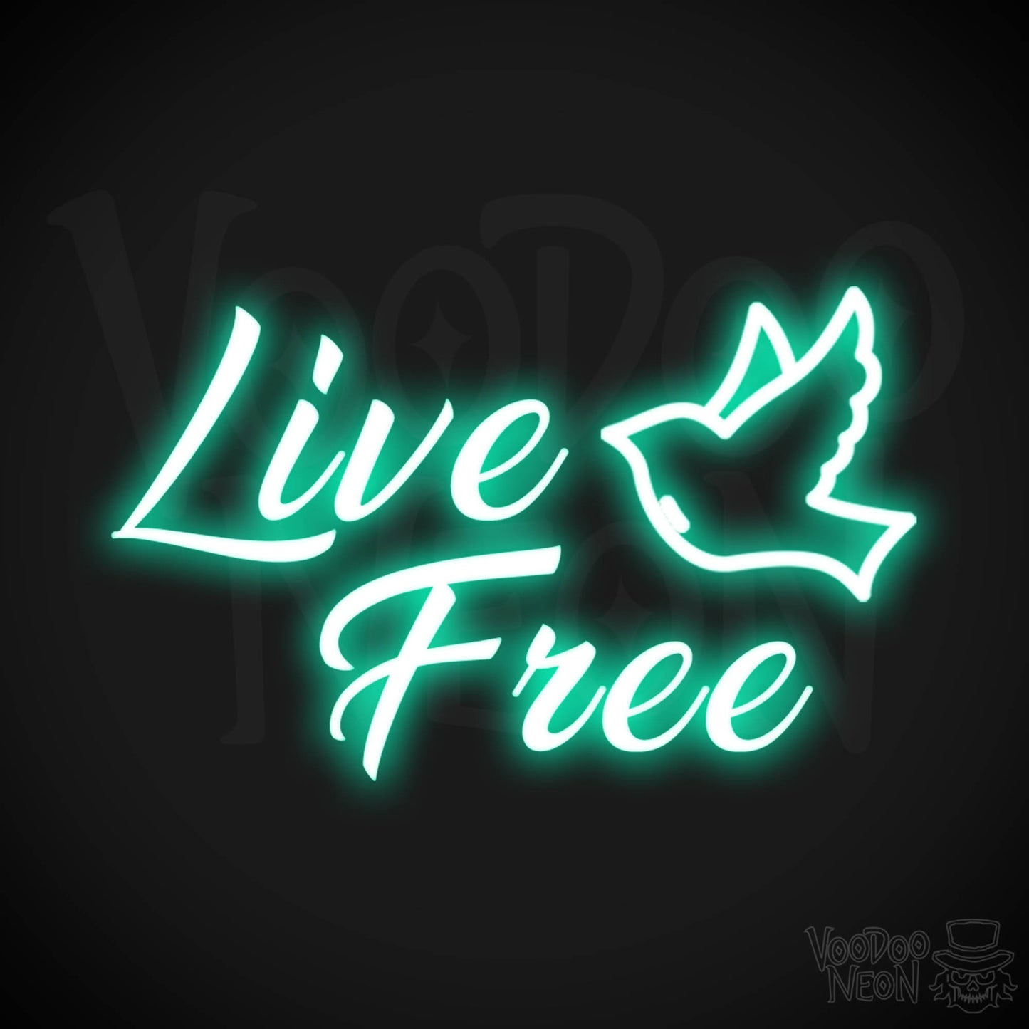 Live Free Neon Sign - Neon Live Free Sign - LED Lights - Color Light Green