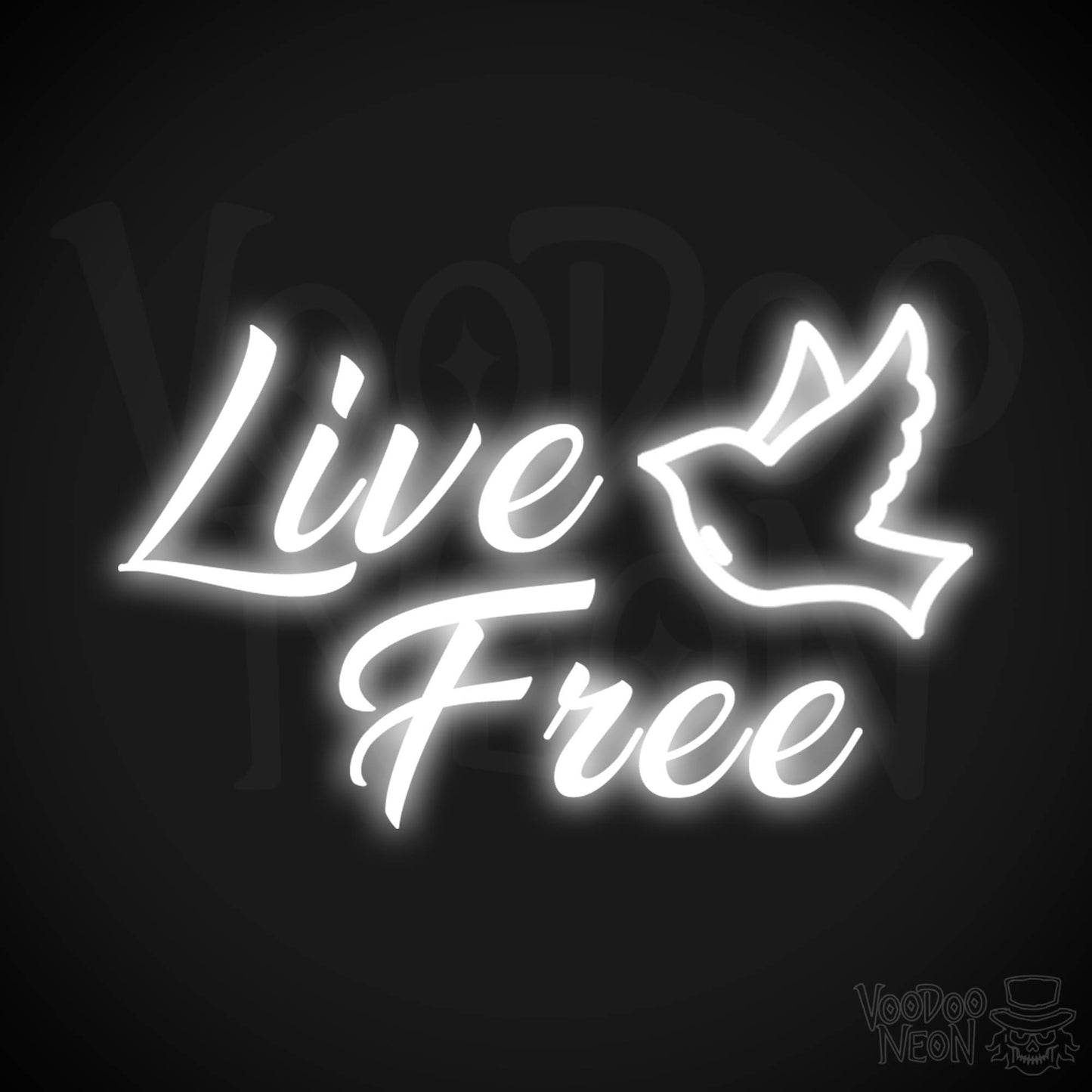 Live Free Neon Sign - Neon Live Free Sign - LED Lights - Color White