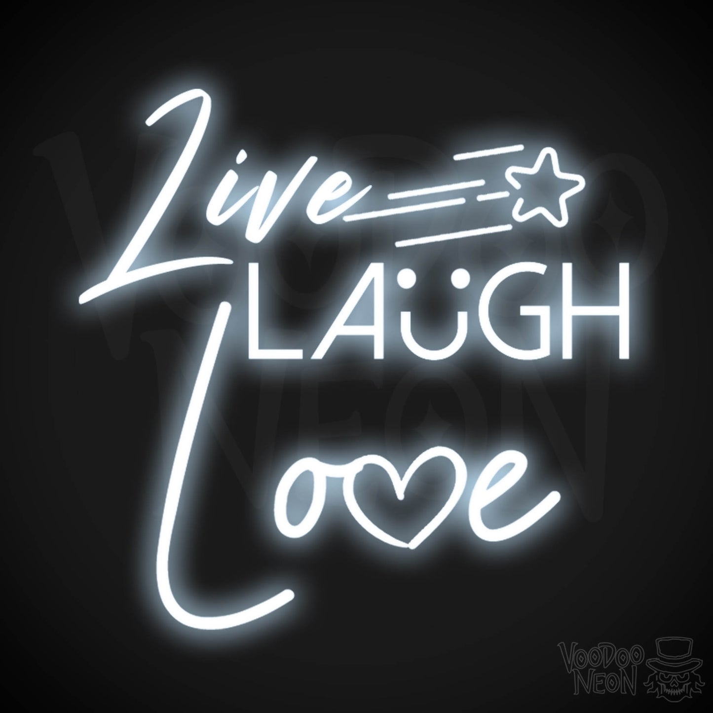 Live Laugh Love Neon Sign - Neon Live Laugh Love Sign - Wall Art - Color Cool White
