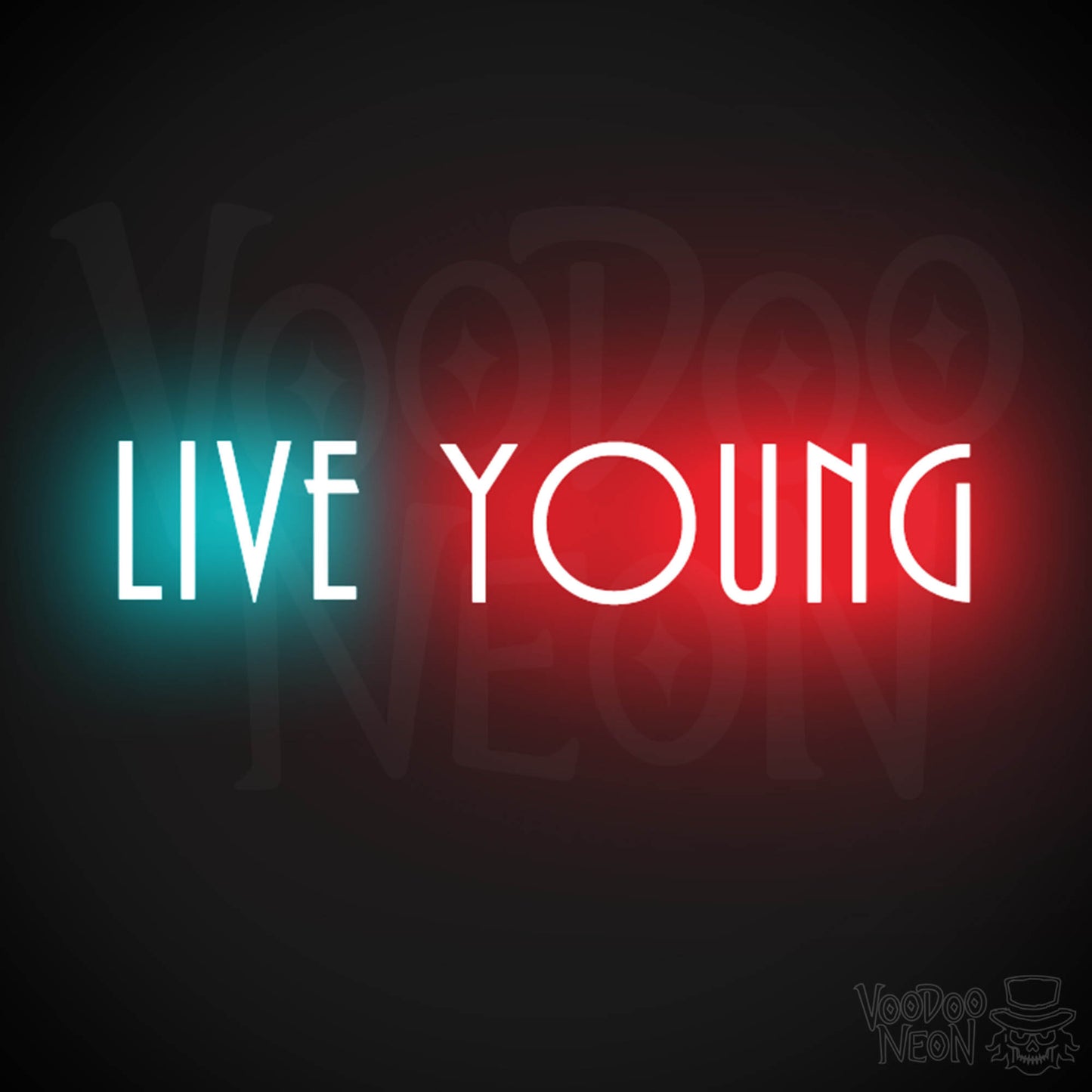 Live Young Neon Sign - Neon Live Young Sign - Color Multi-Color